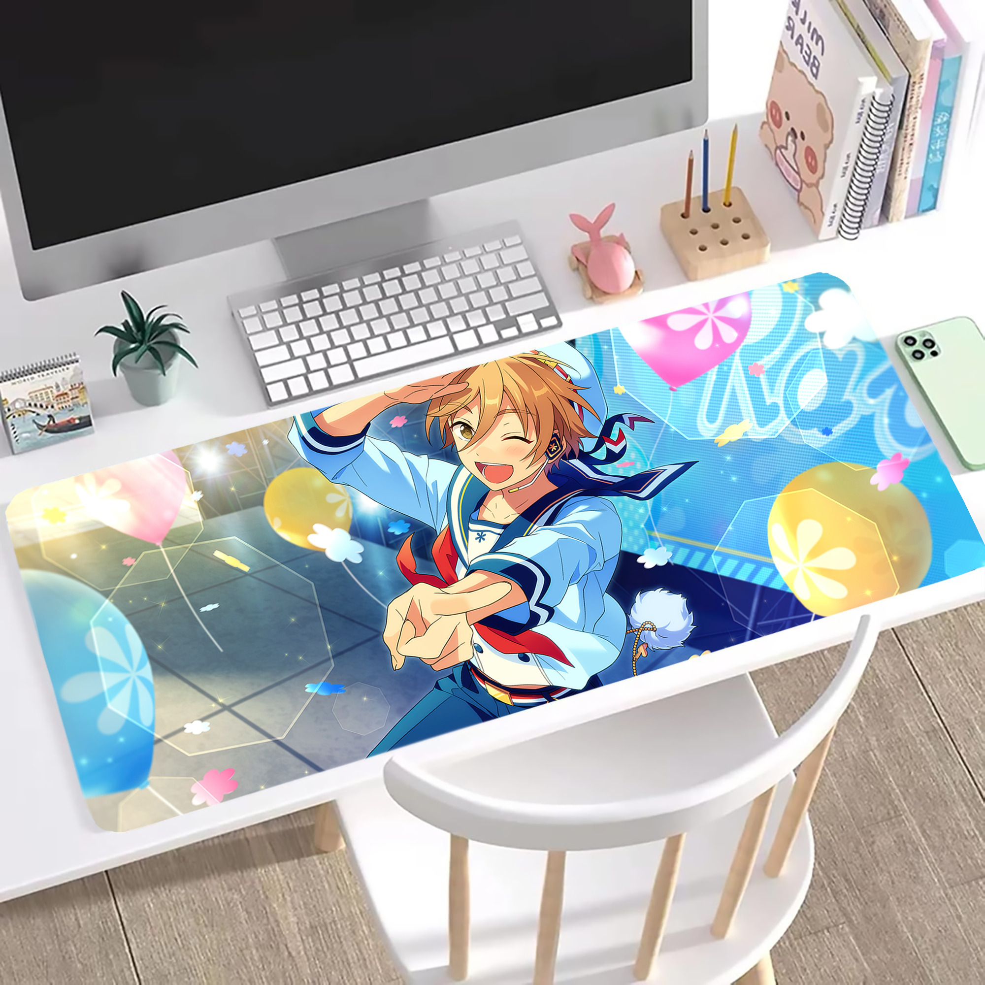 （画像用） あんさんぶるスターズ! Ensemble Stars ステッチ加工 大判デスクマット／滑り止めマウスパッド