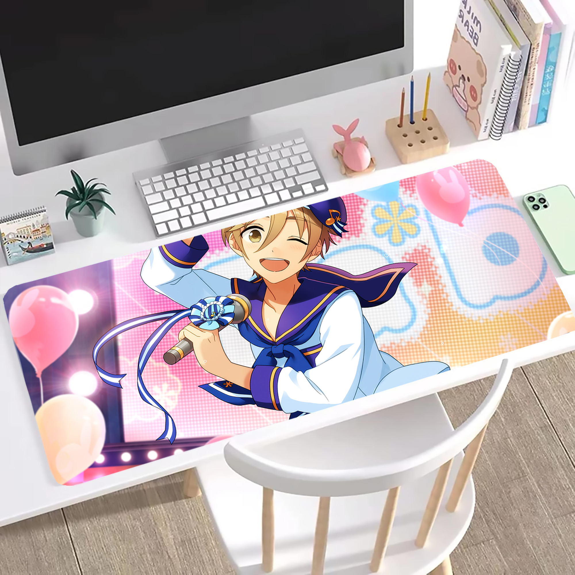 （画像用） あんさんぶるスターズ! Ensemble Stars ステッチ加工 大判デスクマット／滑り止めマウスパッド