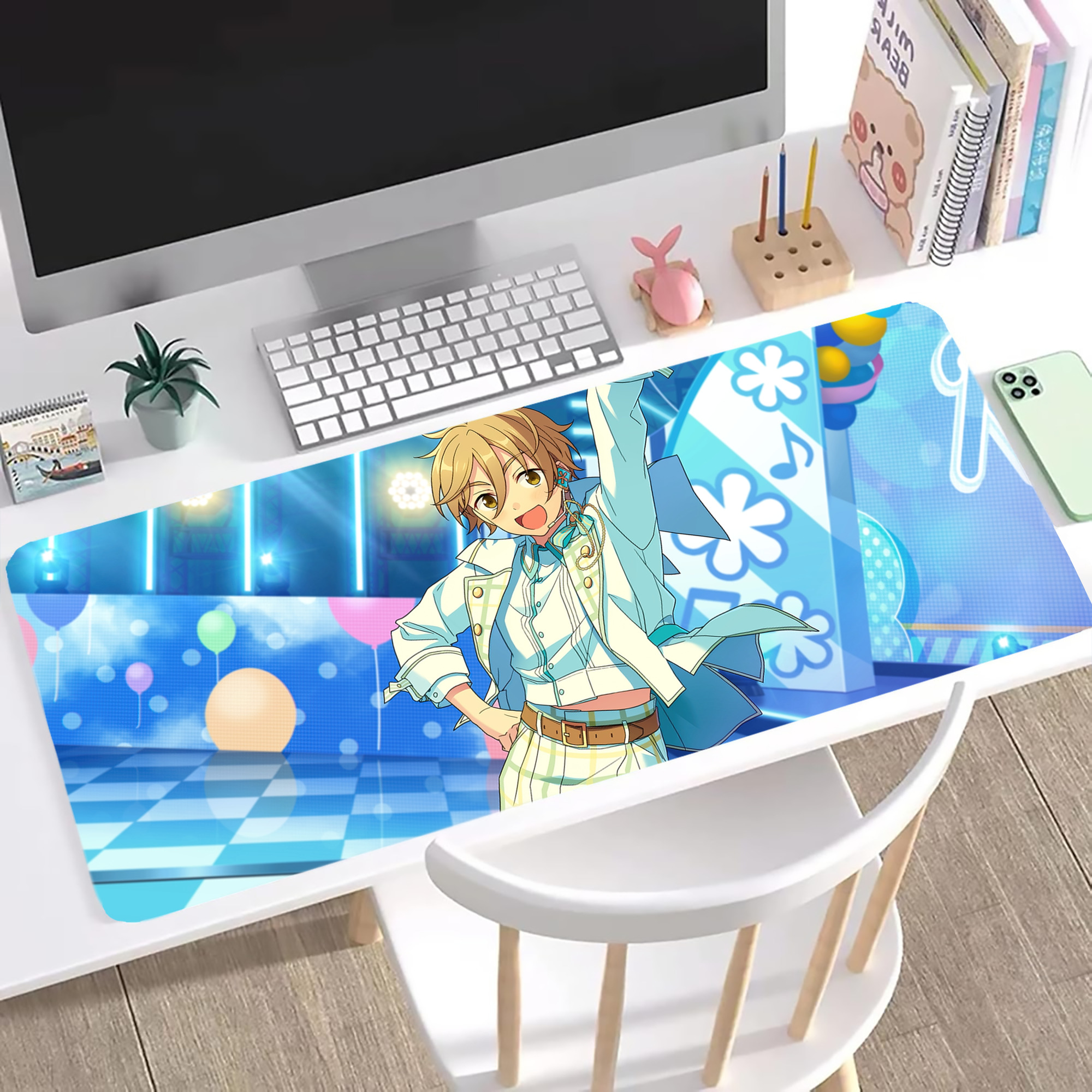 （画像用） あんさんぶるスターズ! Ensemble Stars ステッチ加工 大判デスクマット／滑り止めマウスパッド