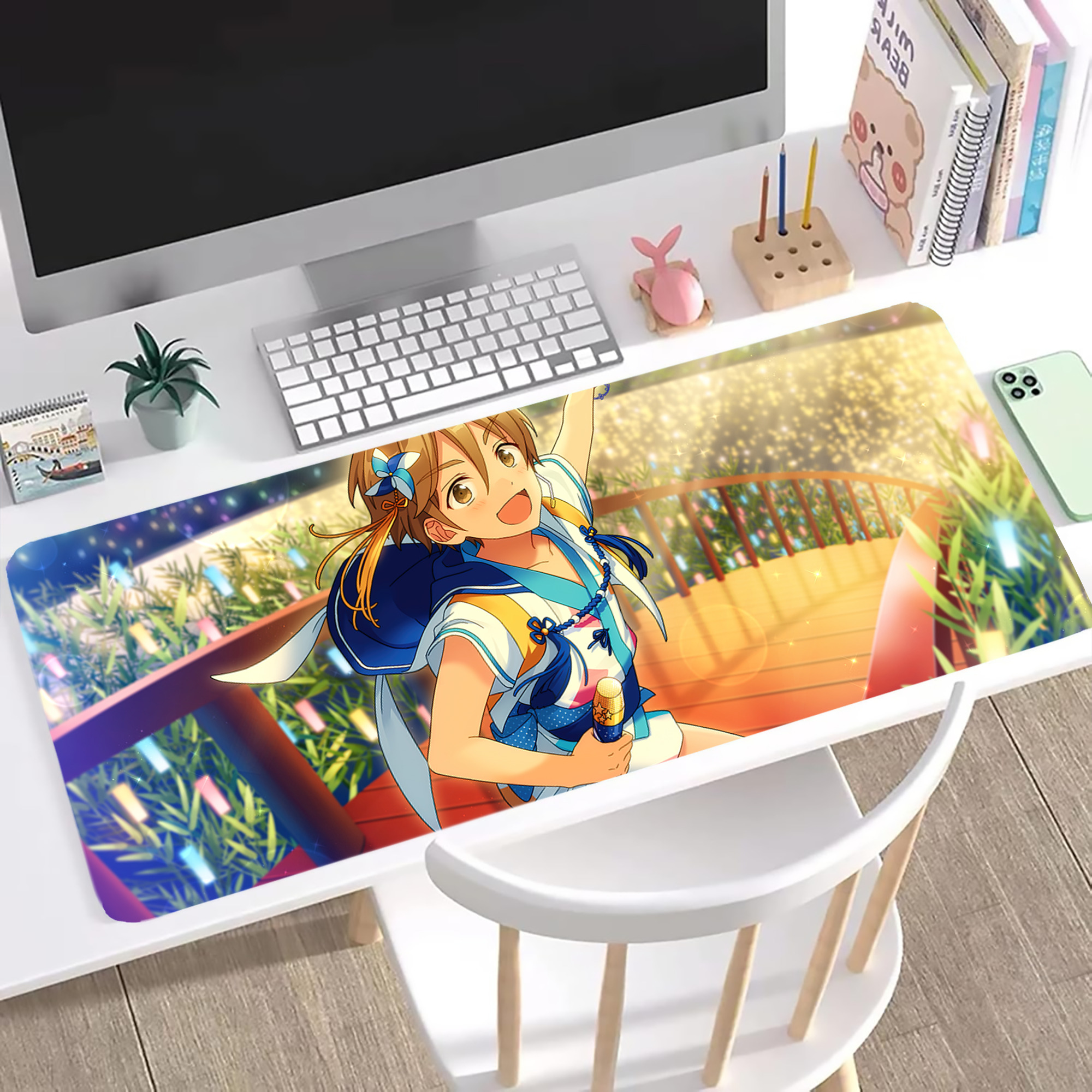 （画像用） あんさんぶるスターズ! Ensemble Stars ステッチ加工 大判デスクマット／滑り止めマウスパッド
