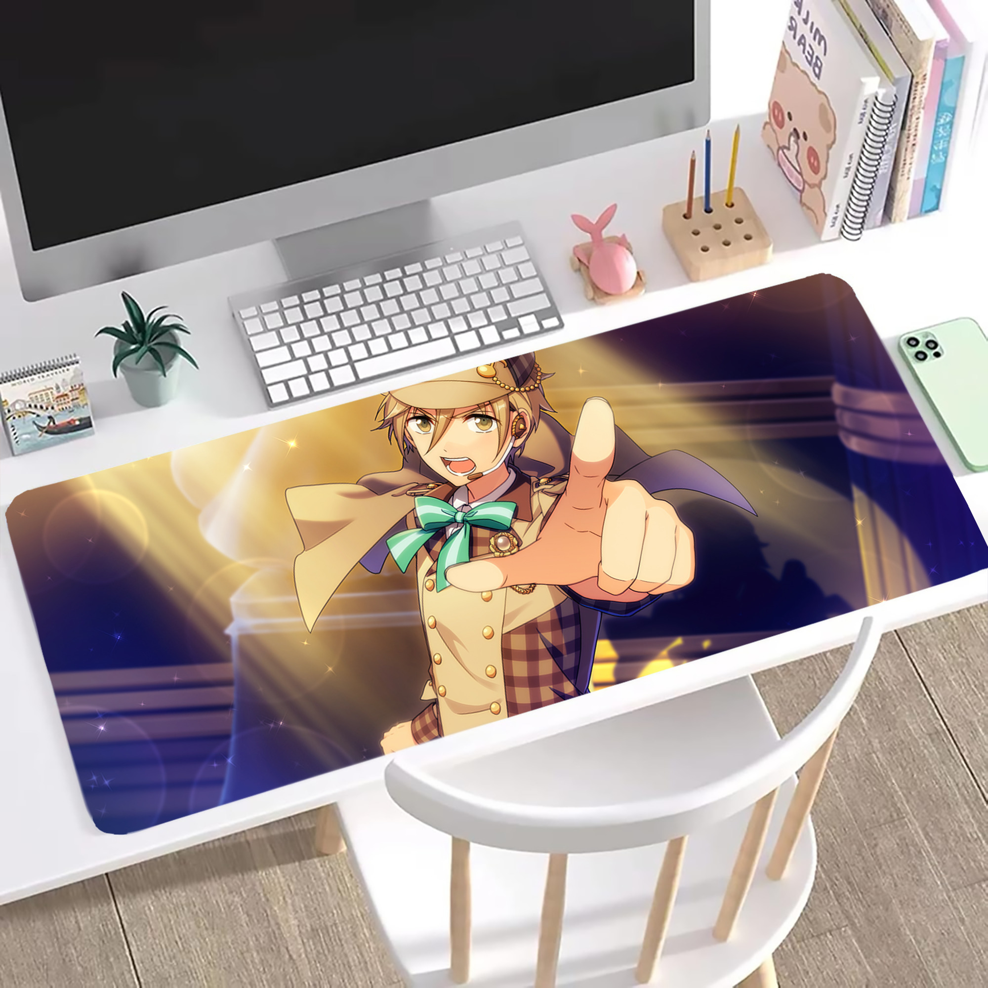 （画像用） あんさんぶるスターズ! Ensemble Stars ステッチ加工 大判デスクマット／滑り止めマウスパッド