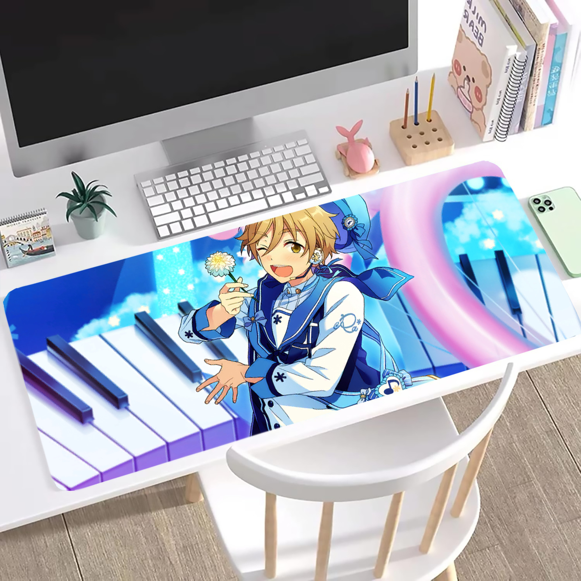 （画像用） あんさんぶるスターズ! Ensemble Stars ステッチ加工 大判デスクマット／滑り止めマウスパッド