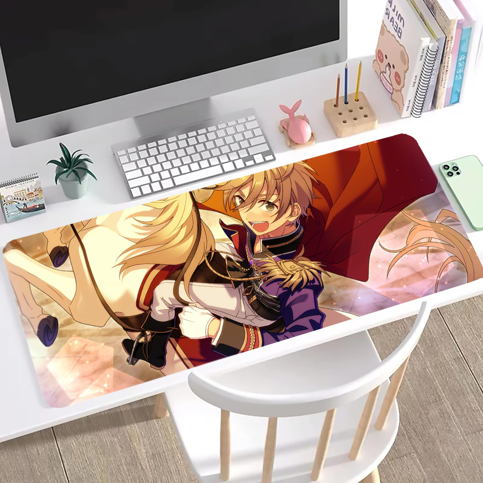 （画像用） あんさんぶるスターズ! Ensemble Stars ステッチ加工 大判デスクマット／滑り止めマウスパッド