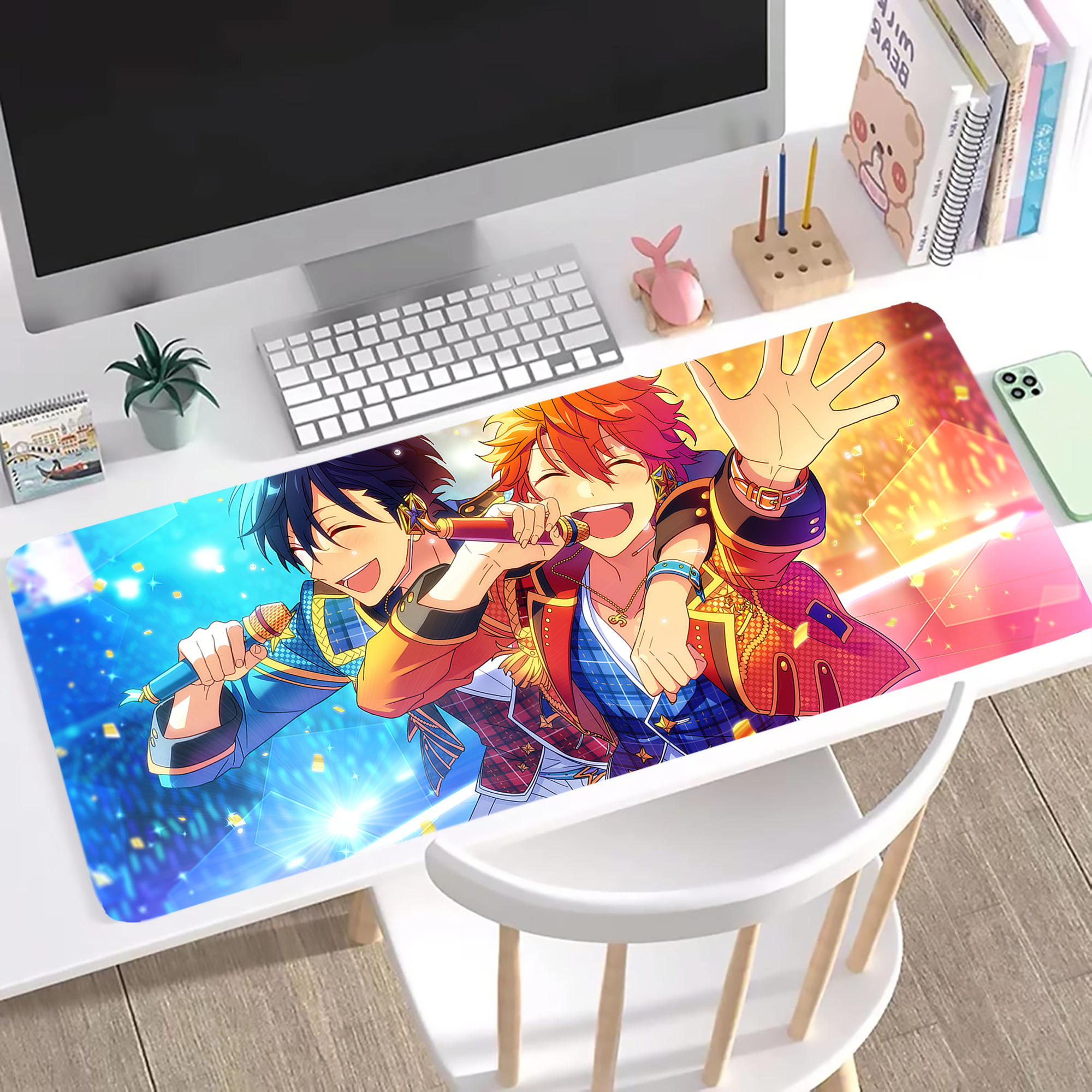 （画像用） あんさんぶるスターズ! Ensemble Stars ステッチ加工 大判デスクマット／滑り止めマウスパッド