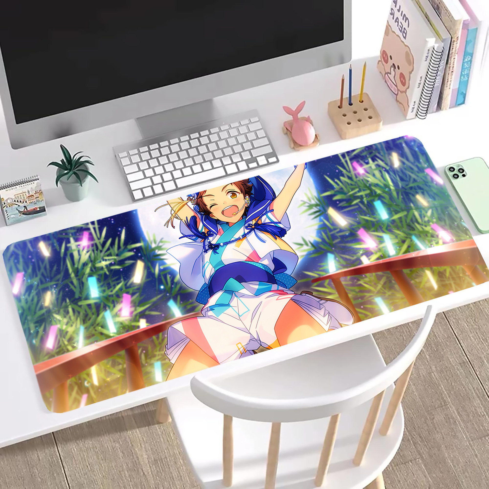 （画像用） あんさんぶるスターズ! Ensemble Stars ステッチ加工 大判デスクマット／滑り止めマウスパッド
