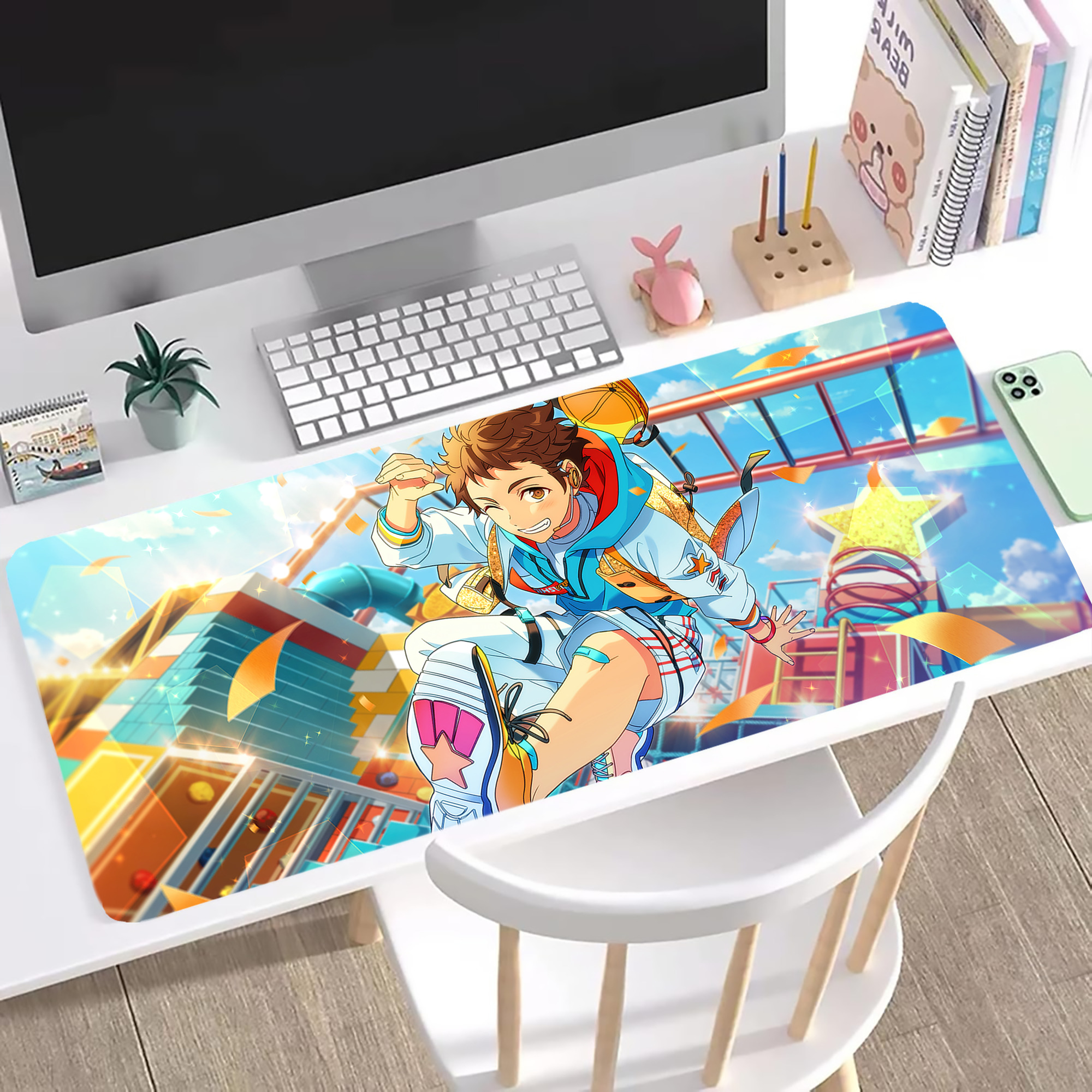 （画像用） あんさんぶるスターズ! Ensemble Stars ステッチ加工 大判デスクマット／滑り止めマウスパッド
