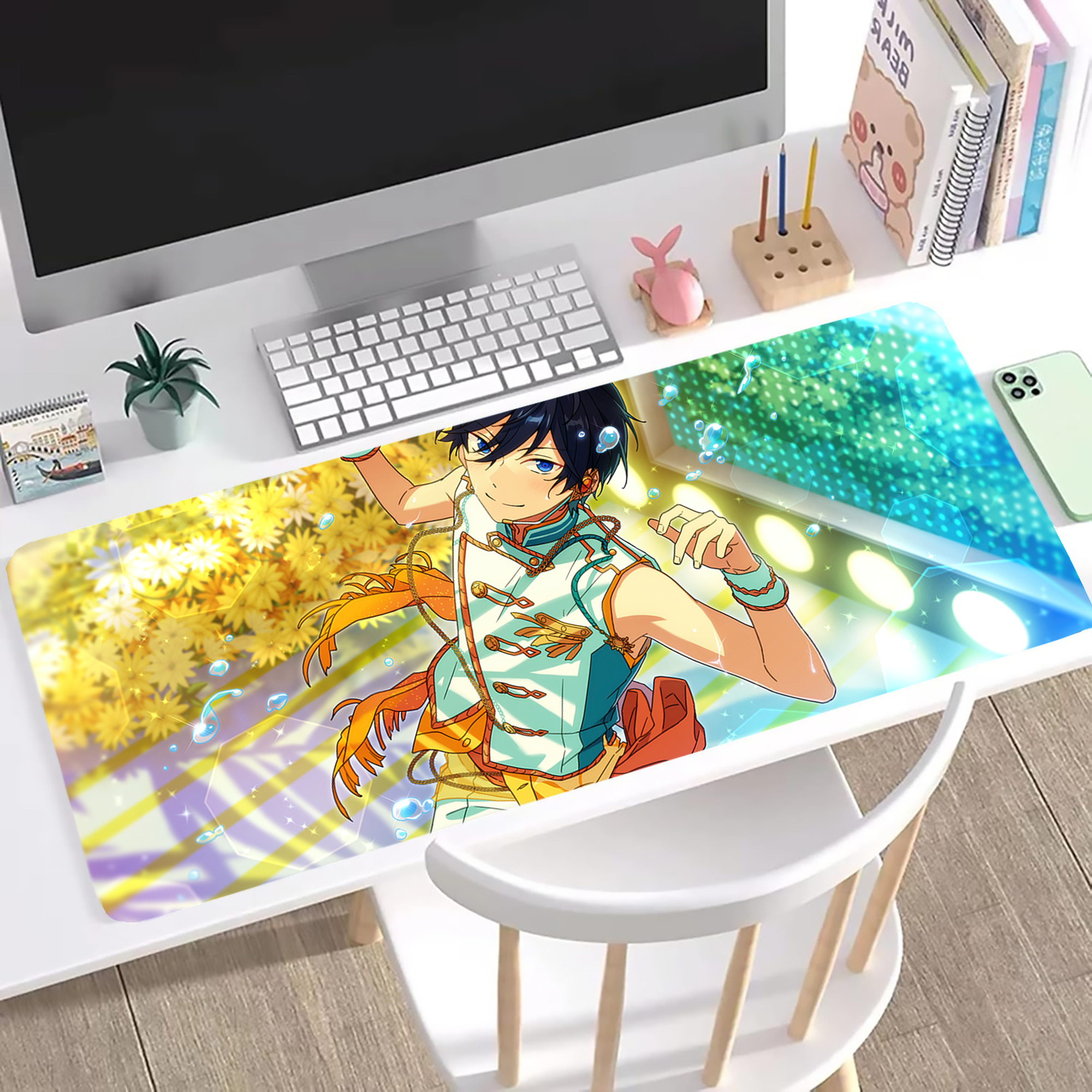 （画像用） あんさんぶるスターズ! Ensemble Stars ステッチ加工 大判デスクマット／滑り止めマウスパッド