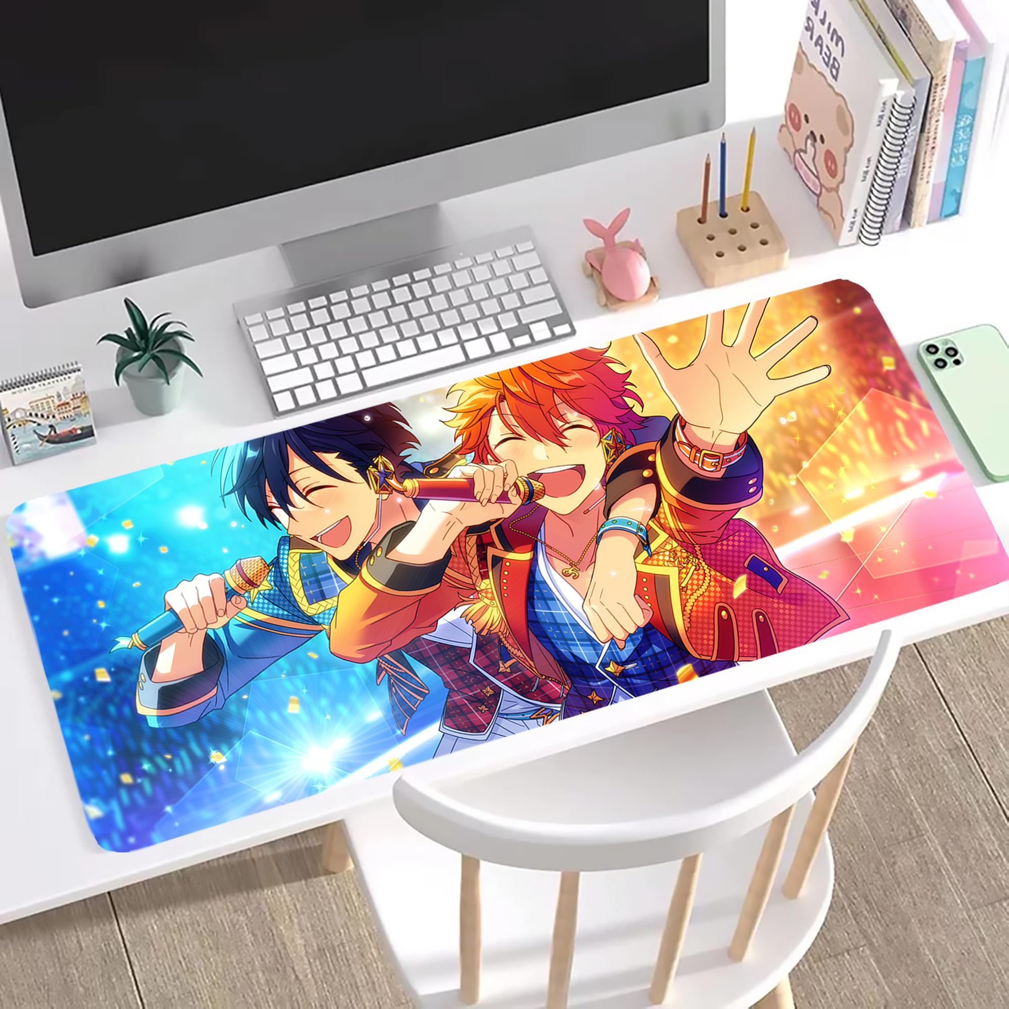 （画像用） あんさんぶるスターズ! Ensemble Stars ステッチ加工 大判デスクマット／滑り止めマウスパッド