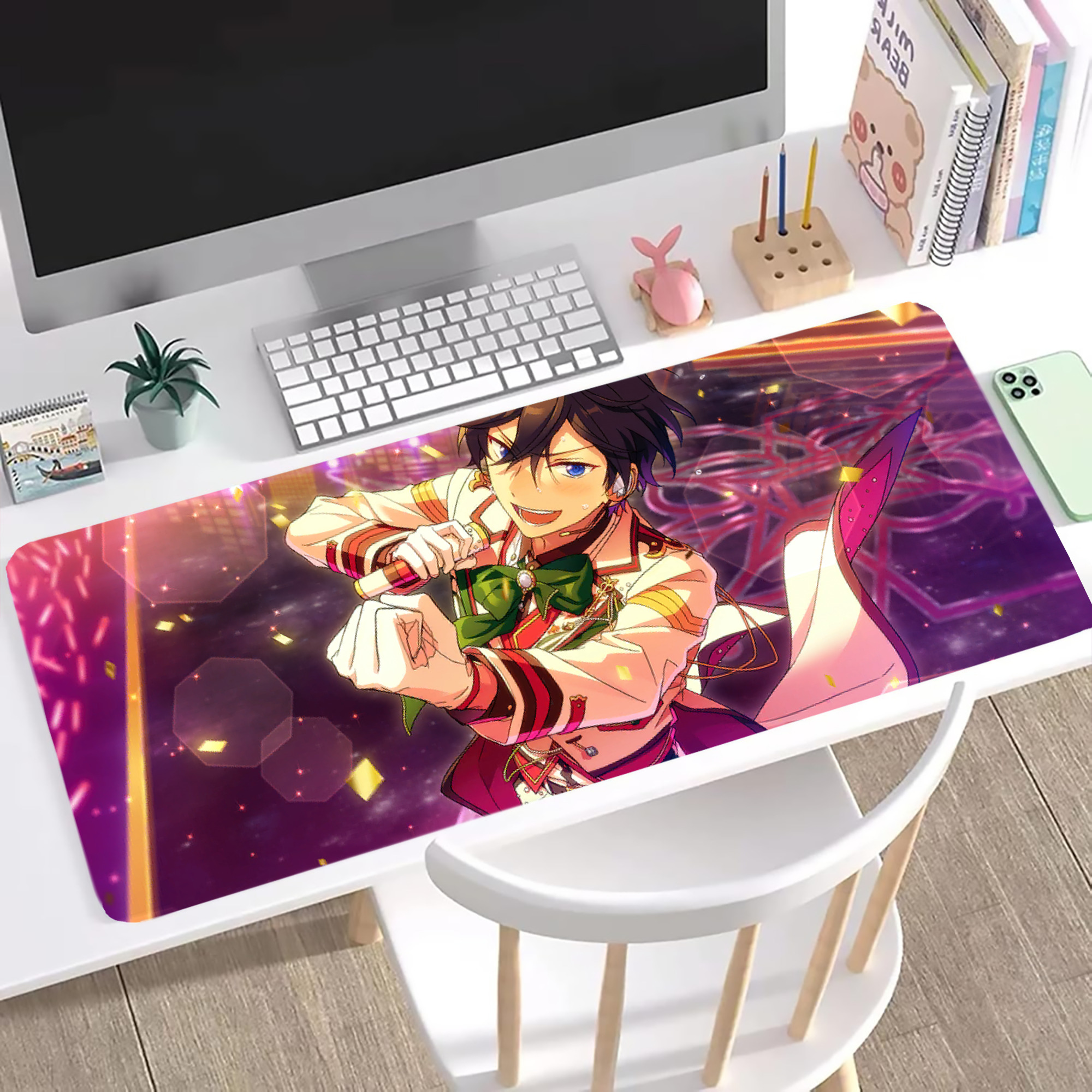 （画像用） あんさんぶるスターズ! Ensemble Stars ステッチ加工 大判デスクマット／滑り止めマウスパッド