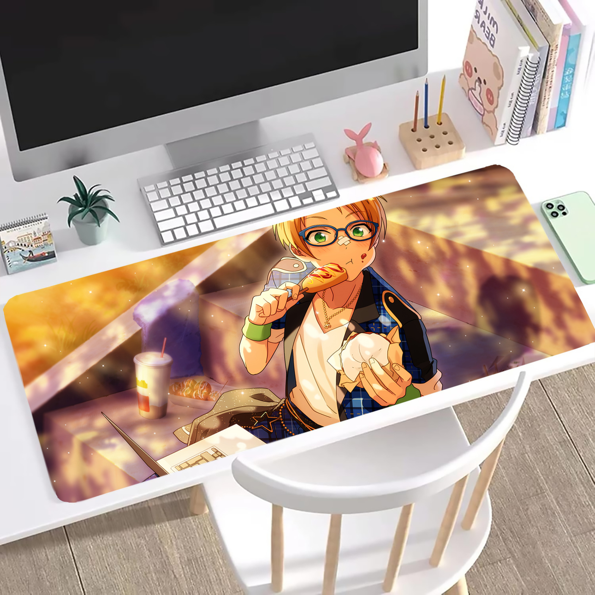 （画像用） あんさんぶるスターズ! Ensemble Stars ステッチ加工 大判デスクマット／滑り止めマウスパッド