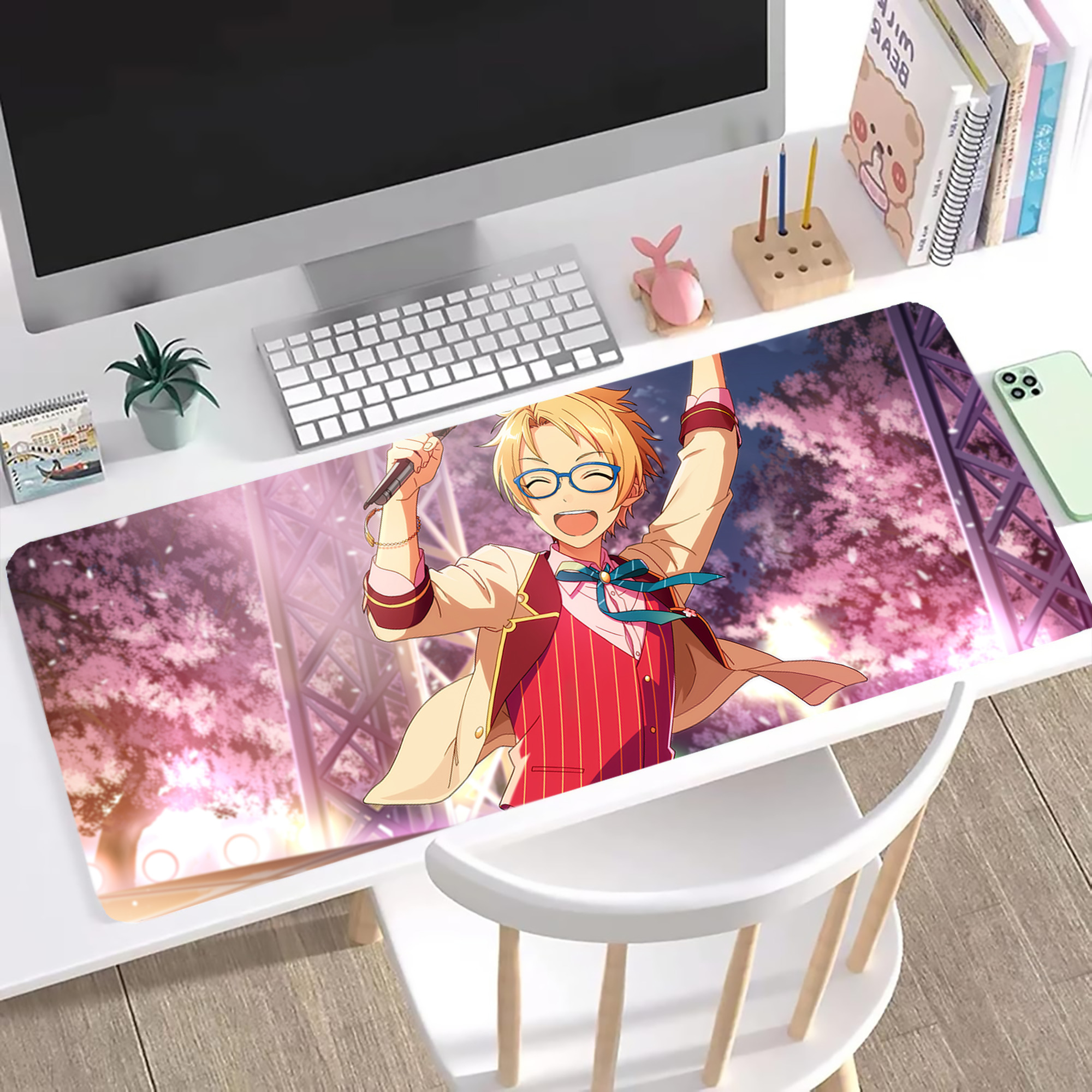（画像用） あんさんぶるスターズ! Ensemble Stars ステッチ加工 大判デスクマット／滑り止めマウスパッド