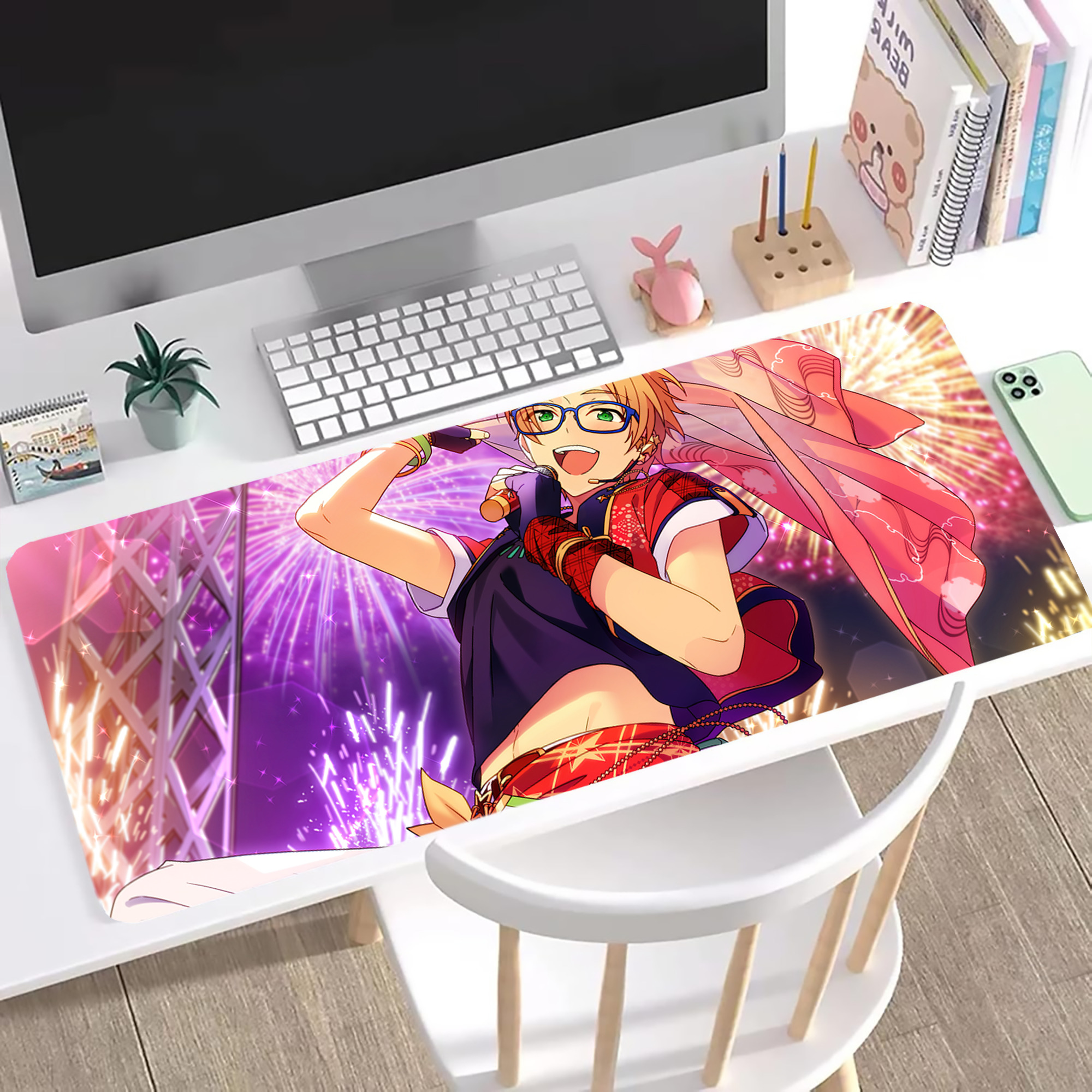 （画像用） あんさんぶるスターズ! Ensemble Stars ステッチ加工 大判デスクマット／滑り止めマウスパッド
