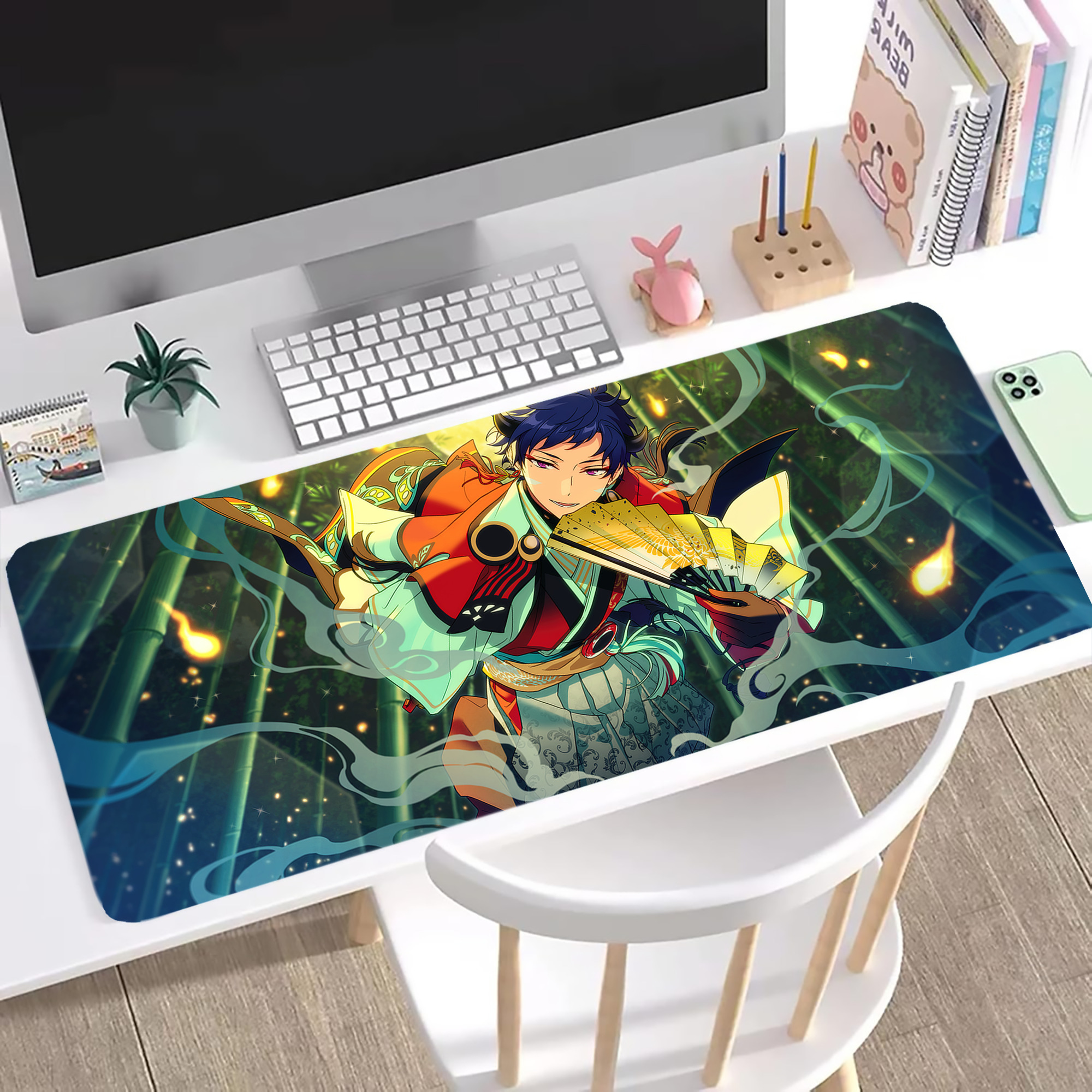 （画像用） あんさんぶるスターズ! Ensemble Stars ステッチ加工 大判デスクマット／滑り止めマウスパッド