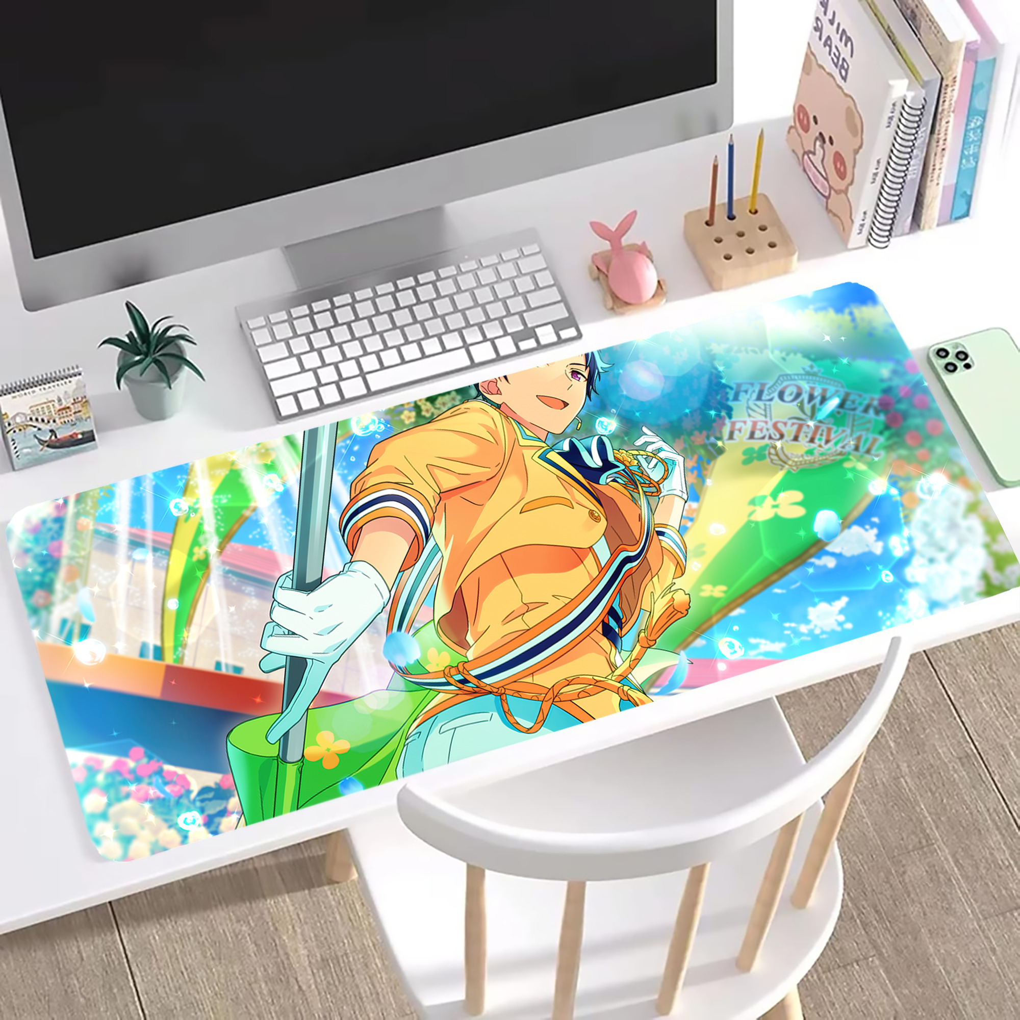 （画像用） あんさんぶるスターズ! Ensemble Stars ステッチ加工 大判デスクマット／滑り止めマウスパッド