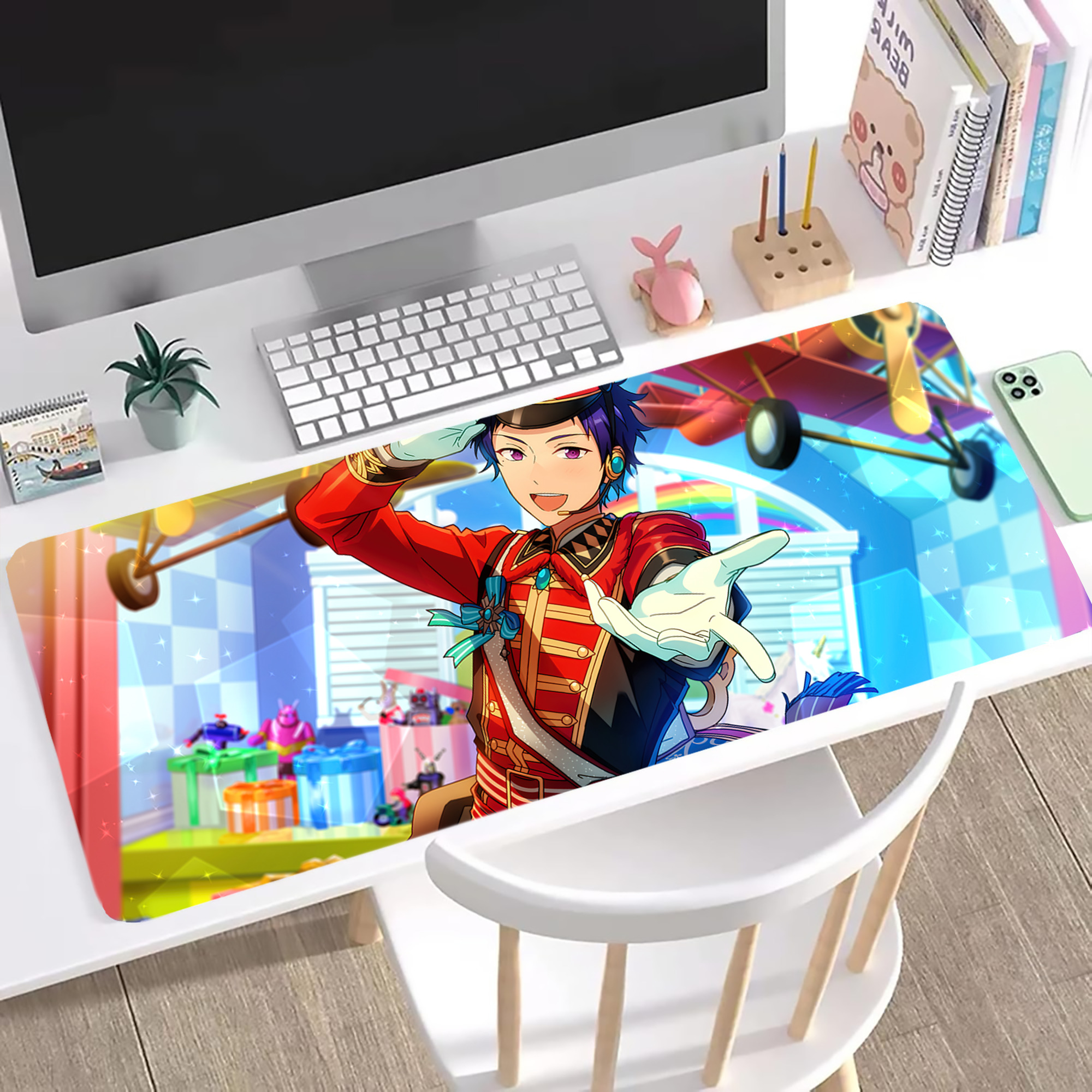 （画像用） あんさんぶるスターズ! Ensemble Stars ステッチ加工 大判デスクマット／滑り止めマウスパッド