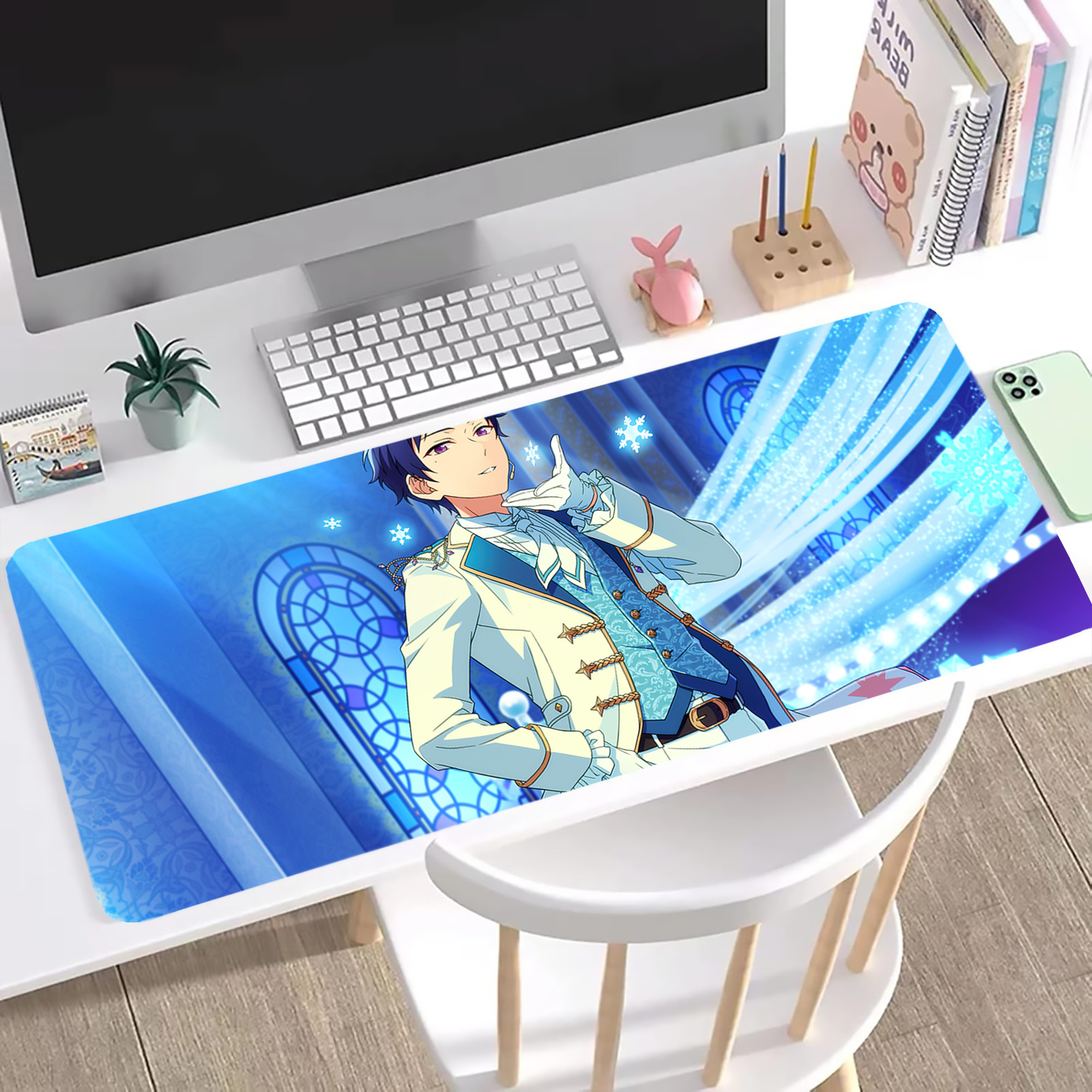 （画像用） あんさんぶるスターズ! Ensemble Stars ステッチ加工 大判デスクマット／滑り止めマウスパッド