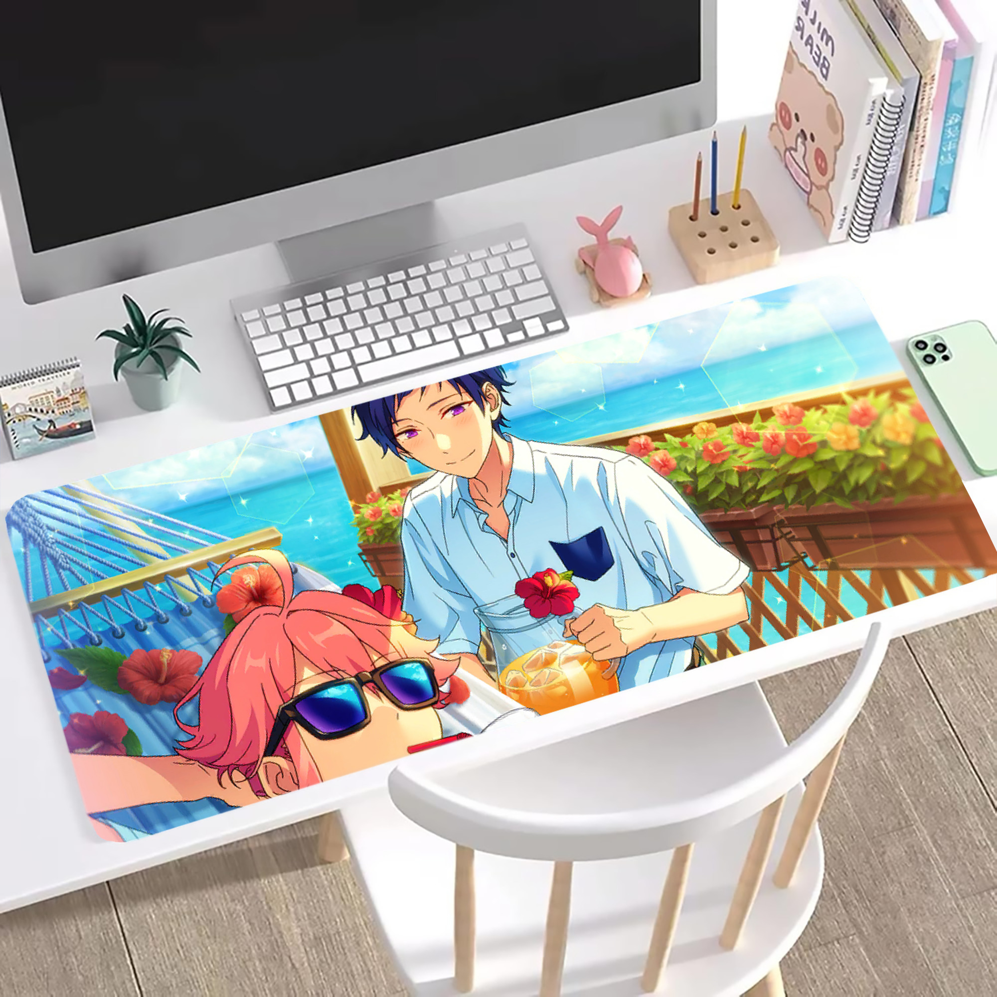 （画像用） あんさんぶるスターズ! Ensemble Stars ステッチ加工 大判デスクマット／滑り止めマウスパッド
