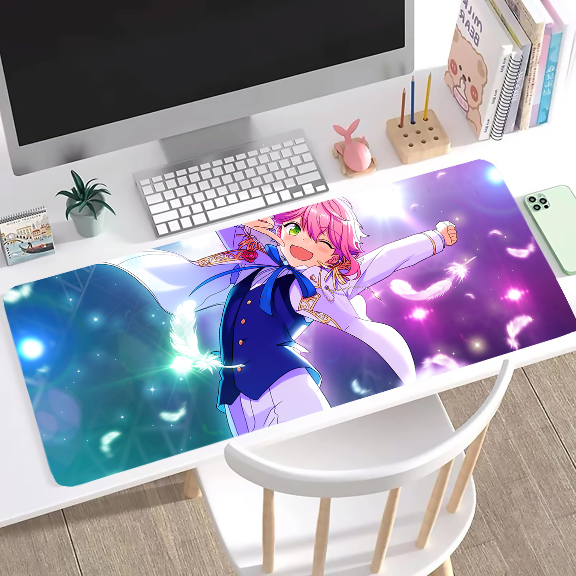 （画像用） あんさんぶるスターズ! Ensemble Stars ステッチ加工 大判デスクマット／滑り止めマウスパッド