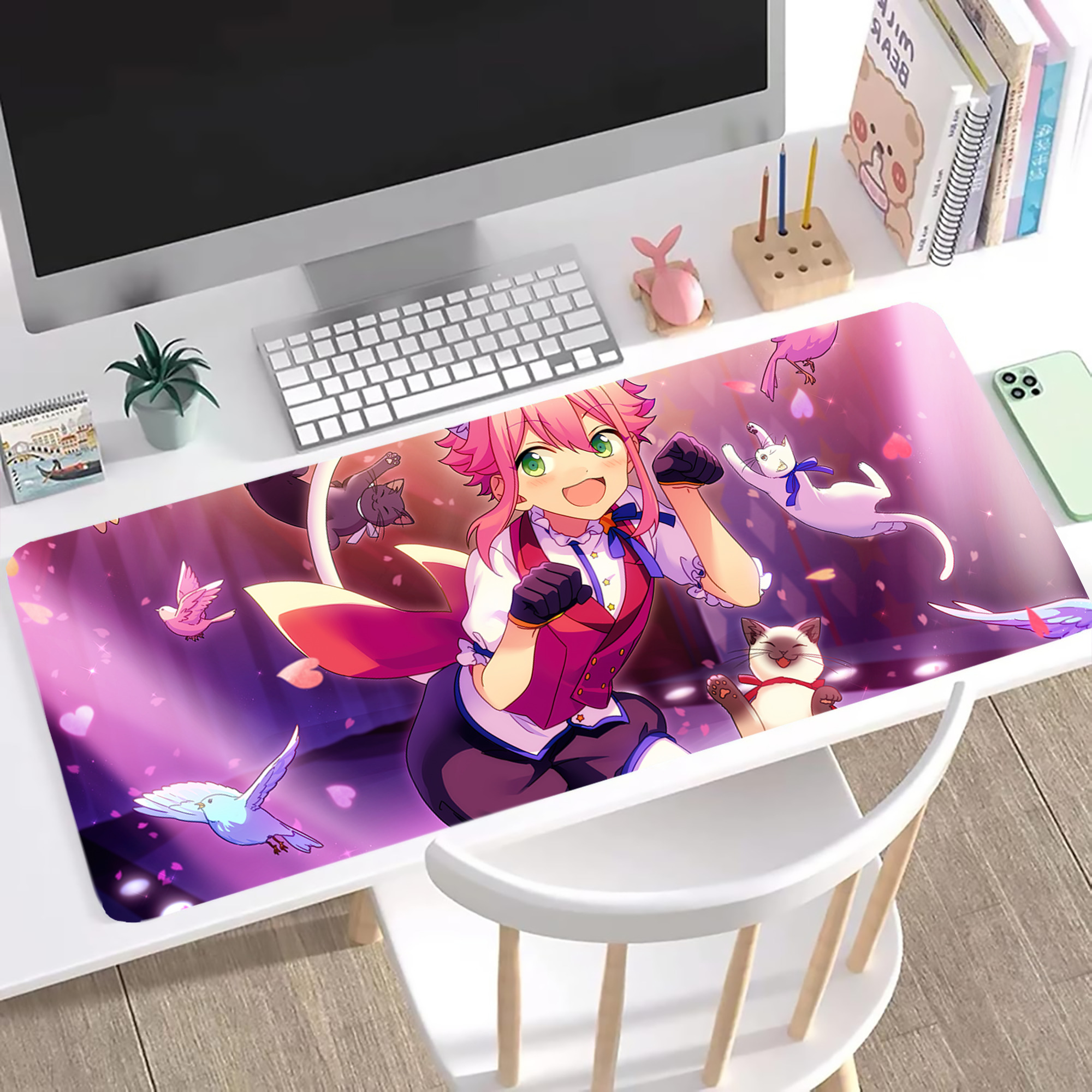 （画像用） あんさんぶるスターズ! Ensemble Stars ステッチ加工 大判デスクマット／滑り止めマウスパッド