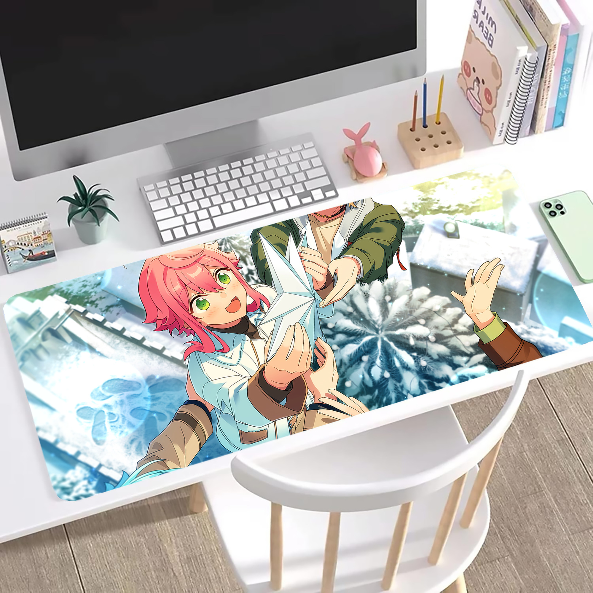 （画像用） あんさんぶるスターズ! Ensemble Stars ステッチ加工 大判デスクマット／滑り止めマウスパッド
