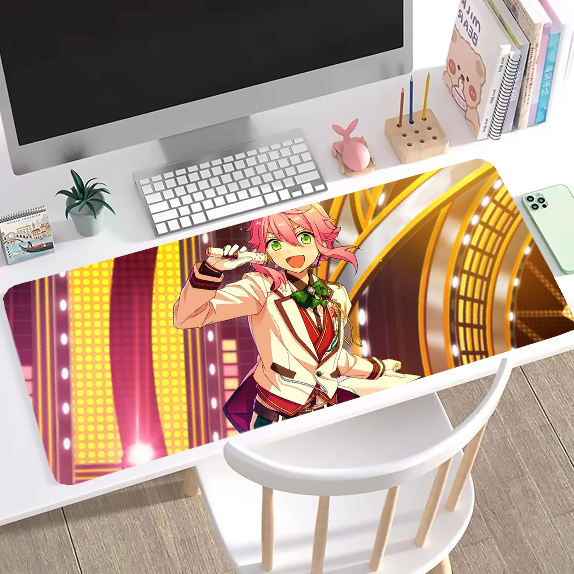 （画像用） あんさんぶるスターズ! Ensemble Stars ステッチ加工 大判デスクマット／滑り止めマウスパッド
