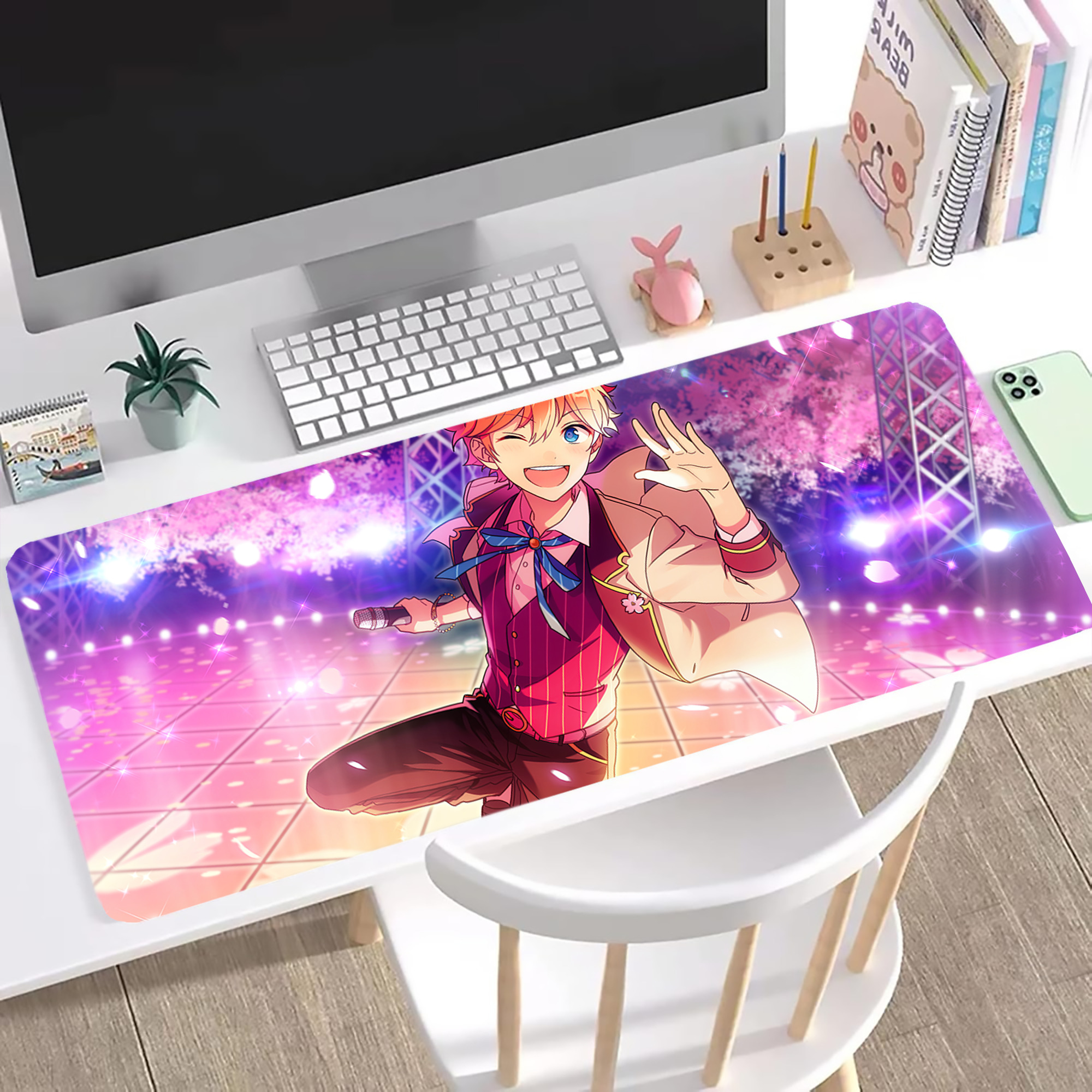 （画像用） あんさんぶるスターズ! Ensemble Stars ステッチ加工 大判デスクマット／滑り止めマウスパッド
