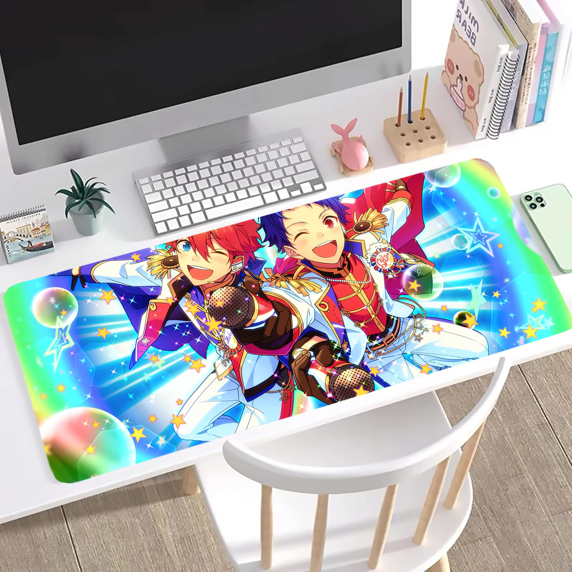 （画像用） あんさんぶるスターズ! Ensemble Stars ステッチ加工 大判デスクマット／滑り止めマウスパッド