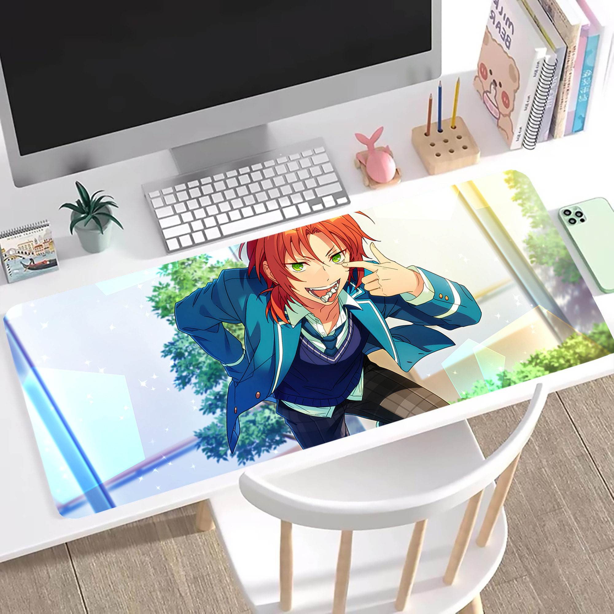 （画像用） あんさんぶるスターズ! Ensemble Stars ステッチ加工 大判デスクマット／滑り止めマウスパッド