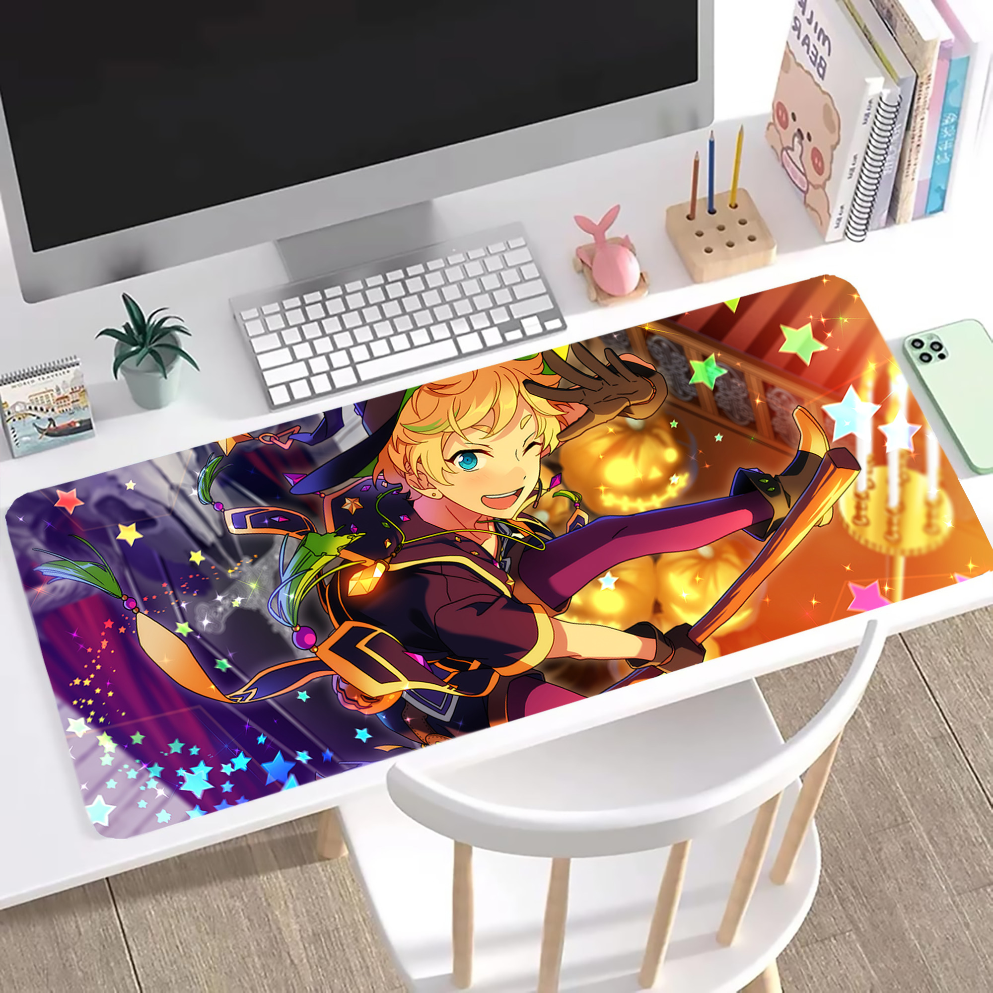（画像用） あんさんぶるスターズ! Ensemble Stars ステッチ加工 大判デスクマット／滑り止めマウスパッド