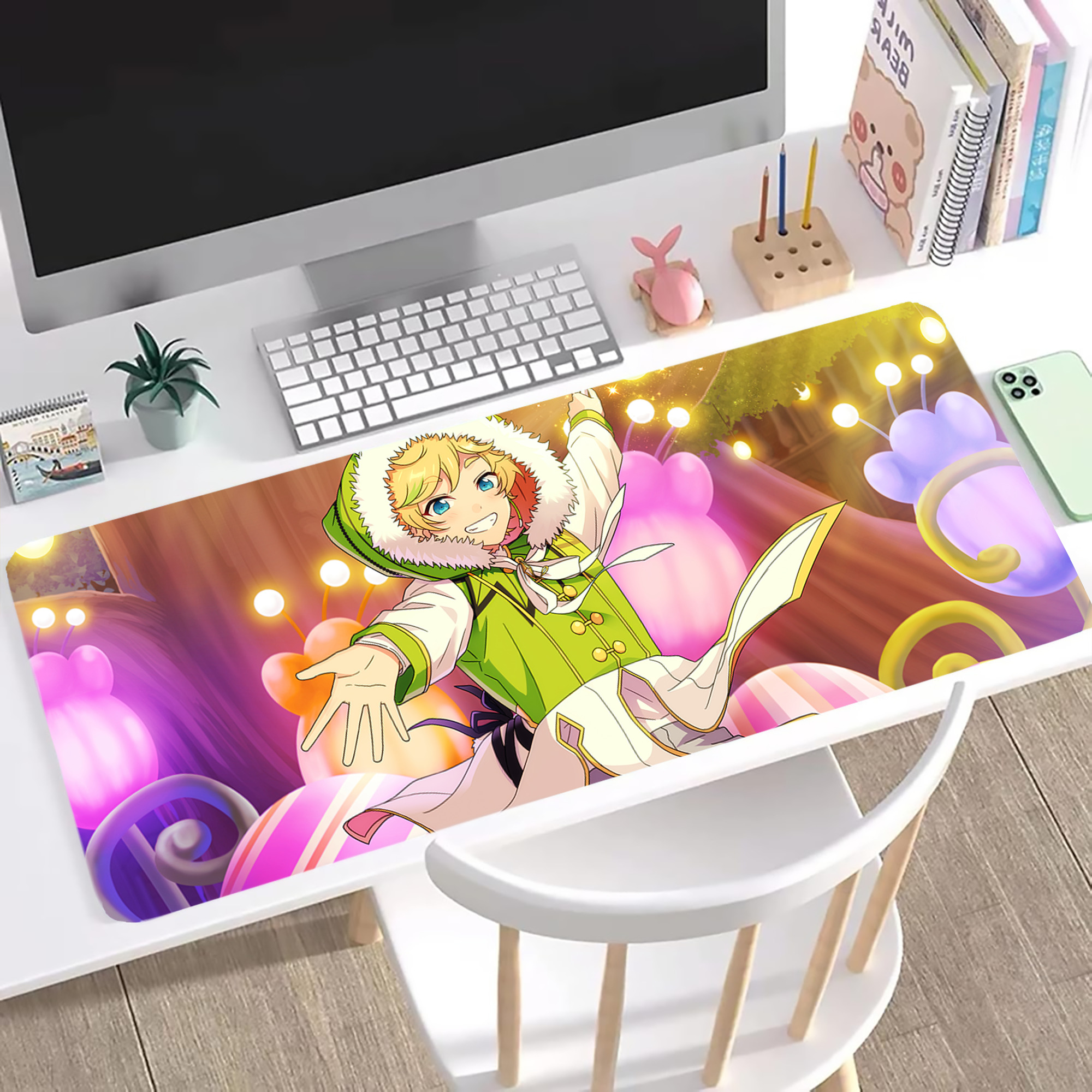 （画像用） あんさんぶるスターズ! Ensemble Stars ステッチ加工 大判デスクマット／滑り止めマウスパッド