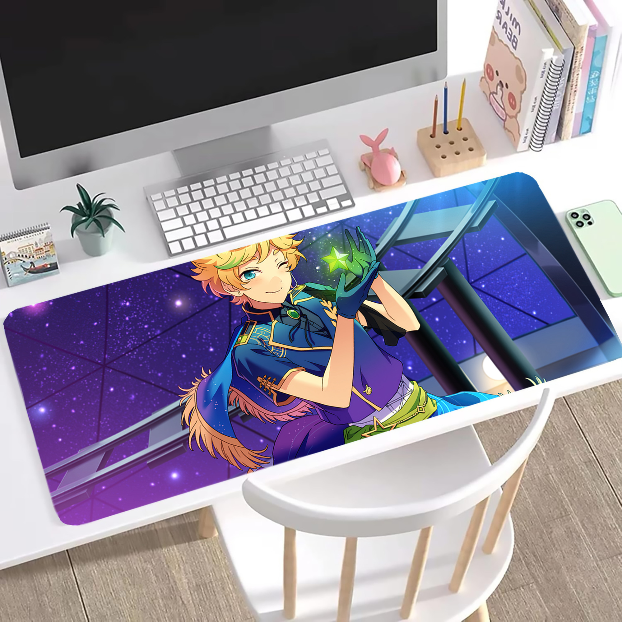 （画像用） あんさんぶるスターズ! Ensemble Stars ステッチ加工 大判デスクマット／滑り止めマウスパッド