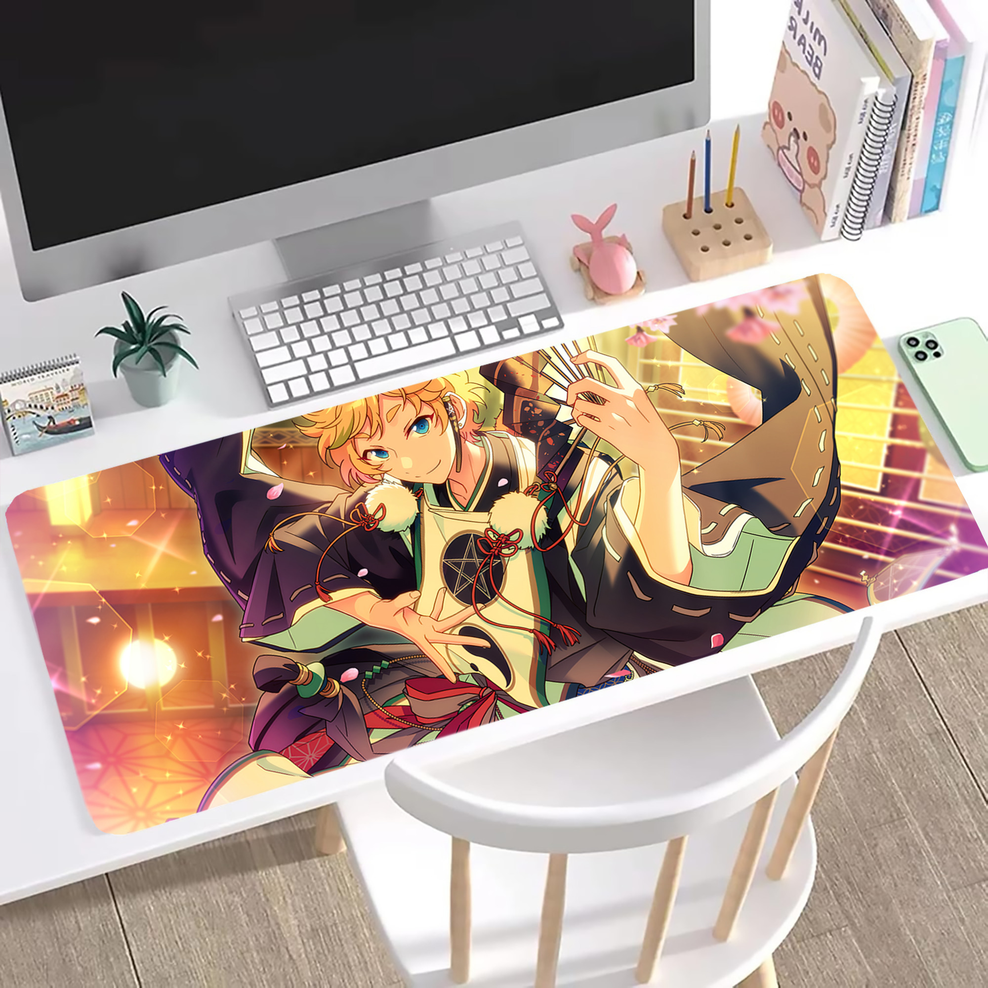 （画像用） あんさんぶるスターズ! Ensemble Stars ステッチ加工 大判デスクマット／滑り止めマウスパッド