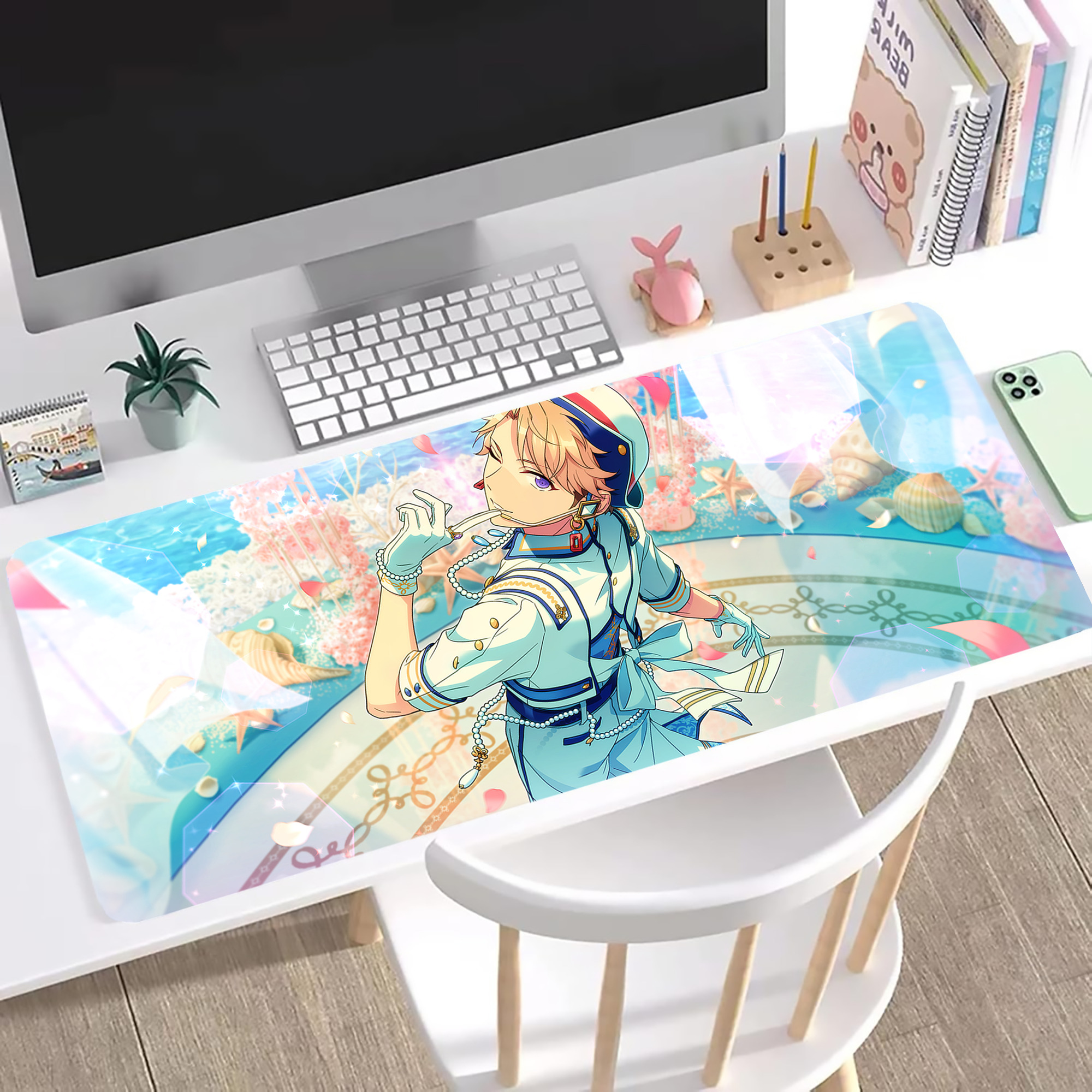 （画像用） あんさんぶるスターズ! Ensemble Stars ステッチ加工 大判デスクマット／滑り止めマウスパッド
