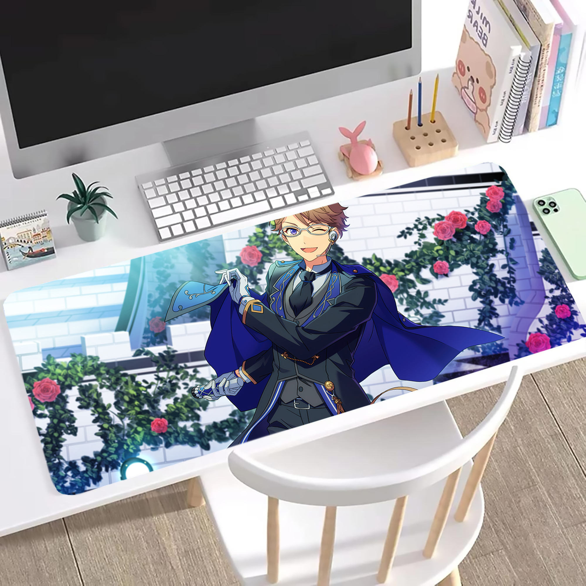 （画像用） あんさんぶるスターズ! Ensemble Stars ステッチ加工 大判デスクマット／滑り止めマウスパッド