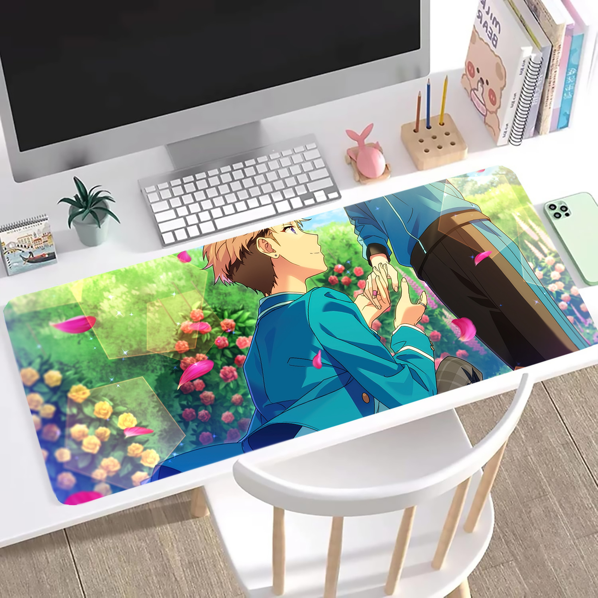 （画像用） あんさんぶるスターズ! Ensemble Stars ステッチ加工 大判デスクマット／滑り止めマウスパッド