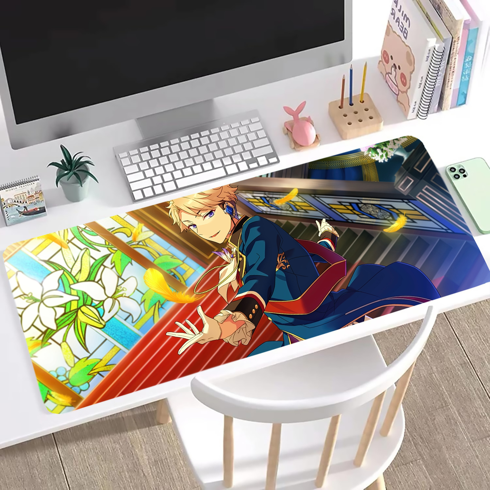 （画像用） あんさんぶるスターズ! Ensemble Stars ステッチ加工 大判デスクマット／滑り止めマウスパッド