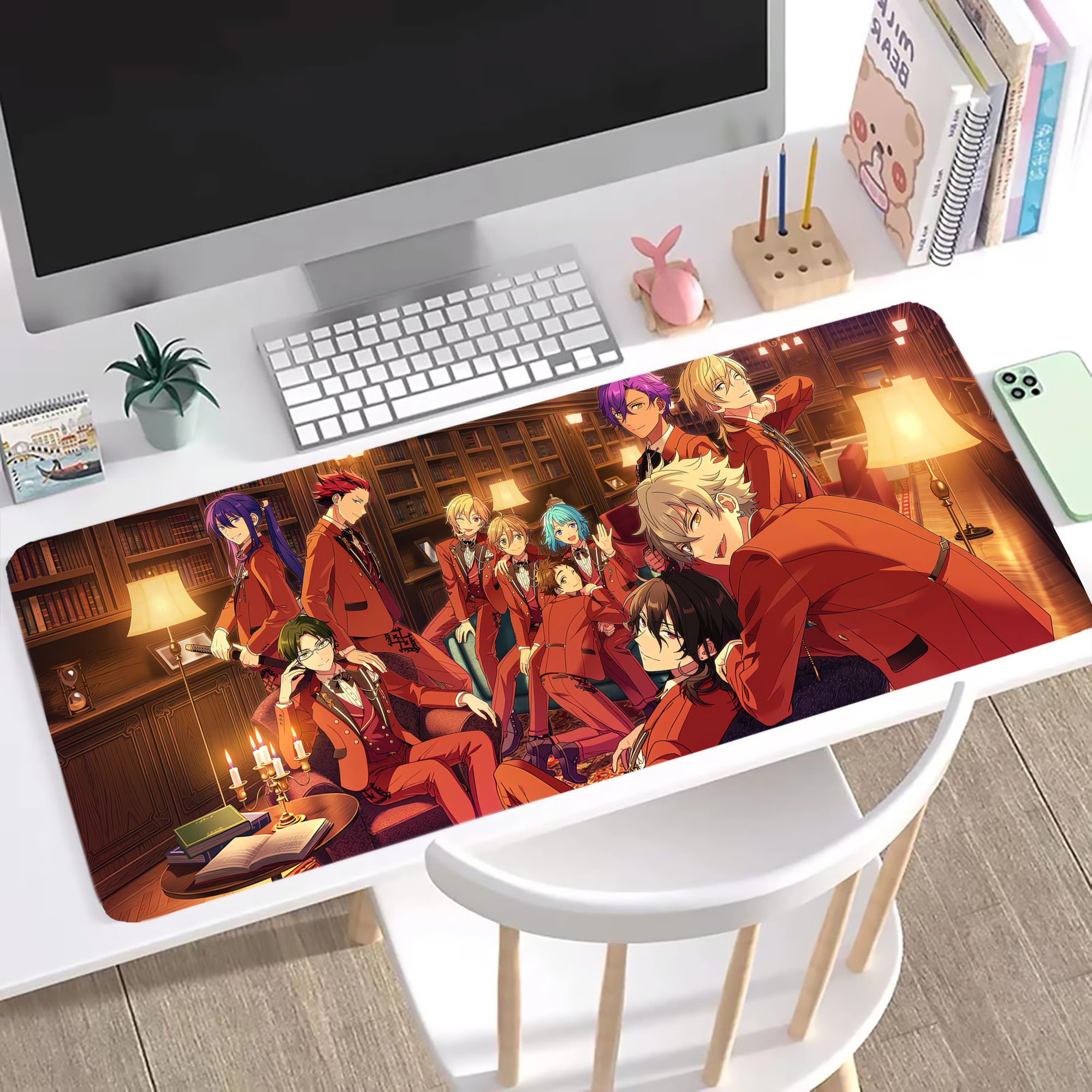 （画像用） あんさんぶるスターズ! Ensemble Stars ステッチ加工 大判デスクマット／滑り止めマウスパッド