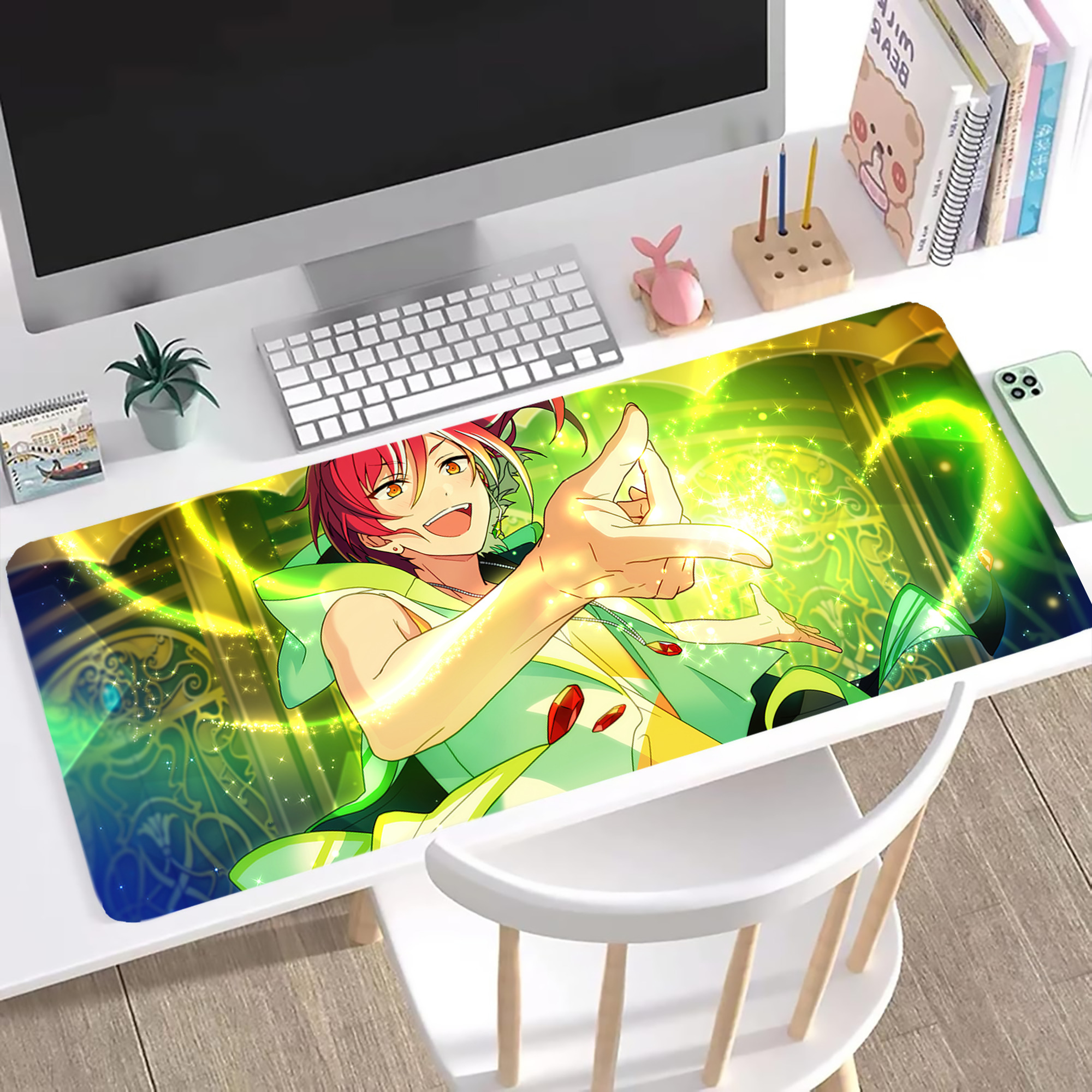 （画像用） あんさんぶるスターズ! Ensemble Stars ステッチ加工 大判デスクマット／滑り止めマウスパッド