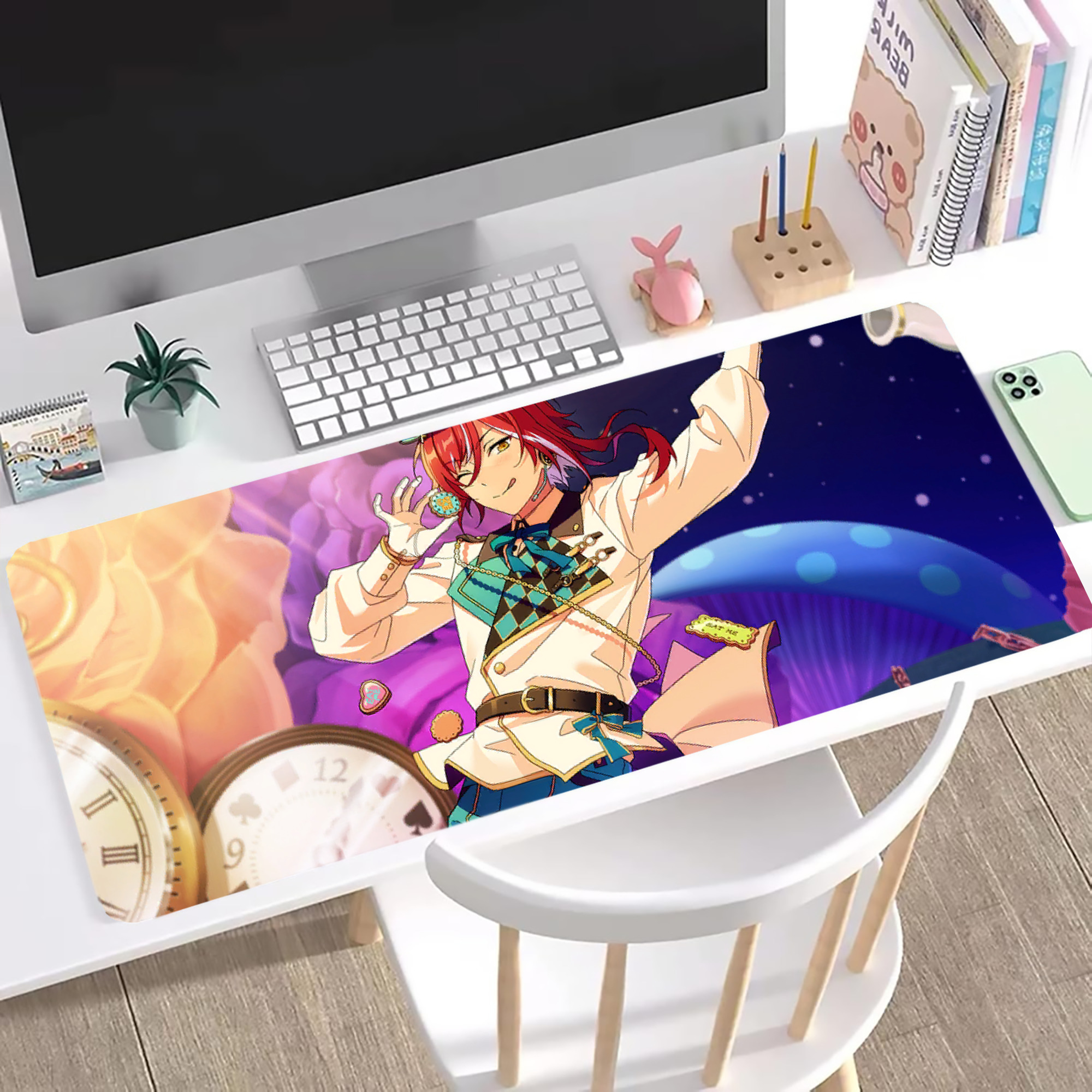 （画像用） あんさんぶるスターズ! Ensemble Stars ステッチ加工 大判デスクマット／滑り止めマウスパッド