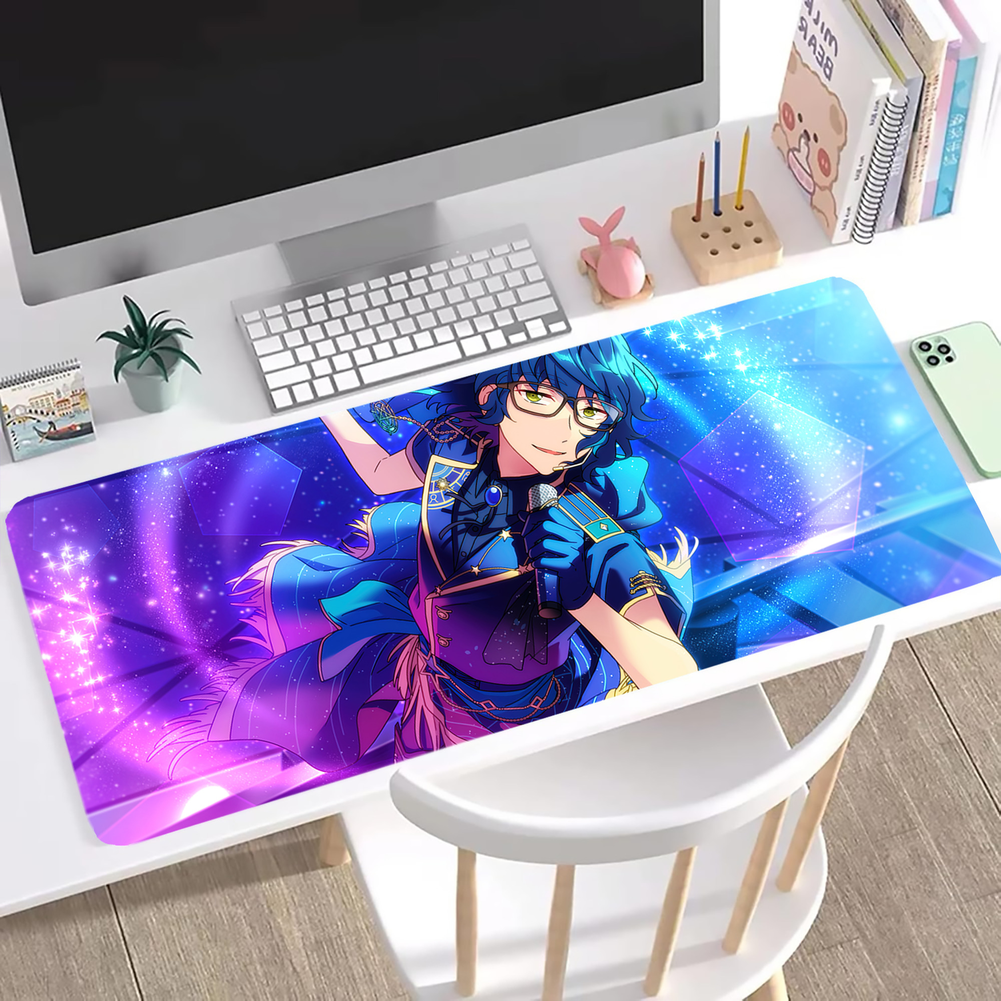 （画像用） あんさんぶるスターズ! Ensemble Stars ステッチ加工 大判デスクマット／滑り止めマウスパッド