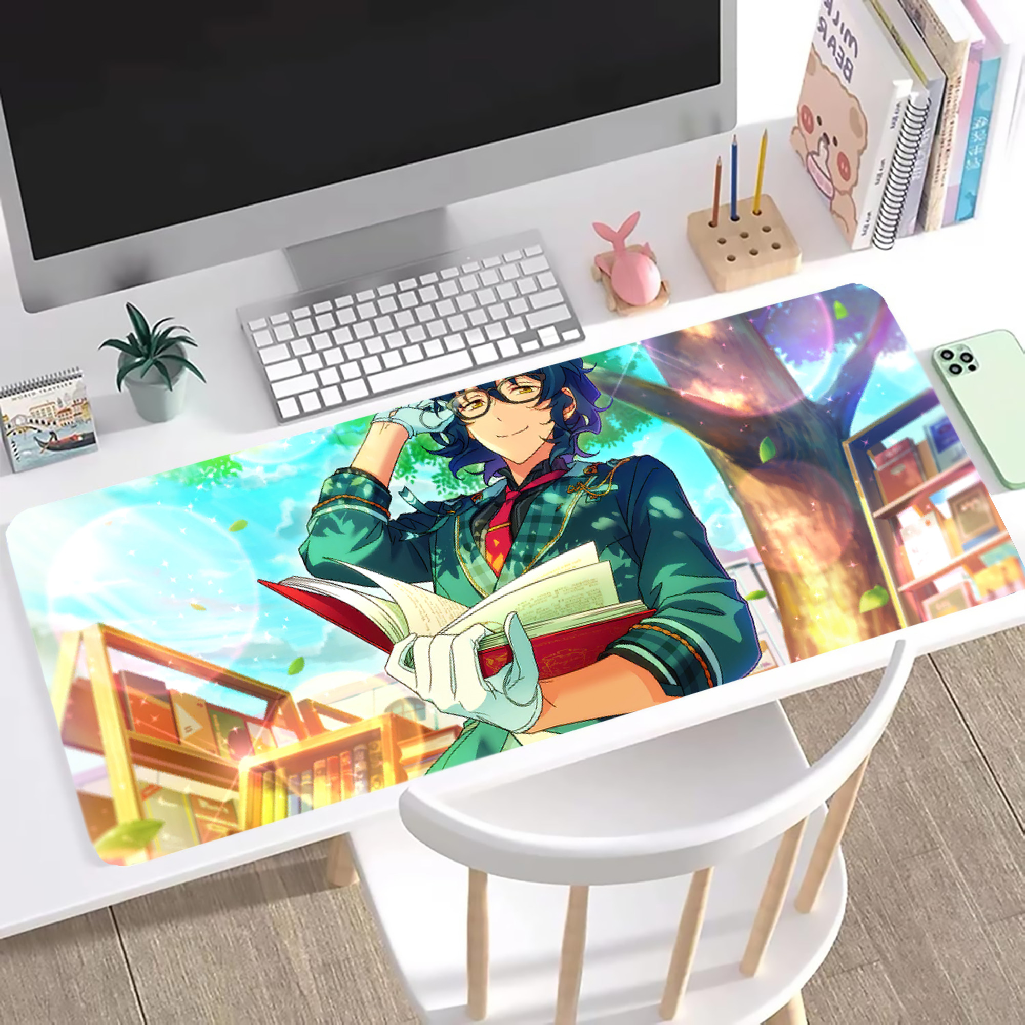 （画像用） あんさんぶるスターズ! Ensemble Stars ステッチ加工 大判デスクマット／滑り止めマウスパッド