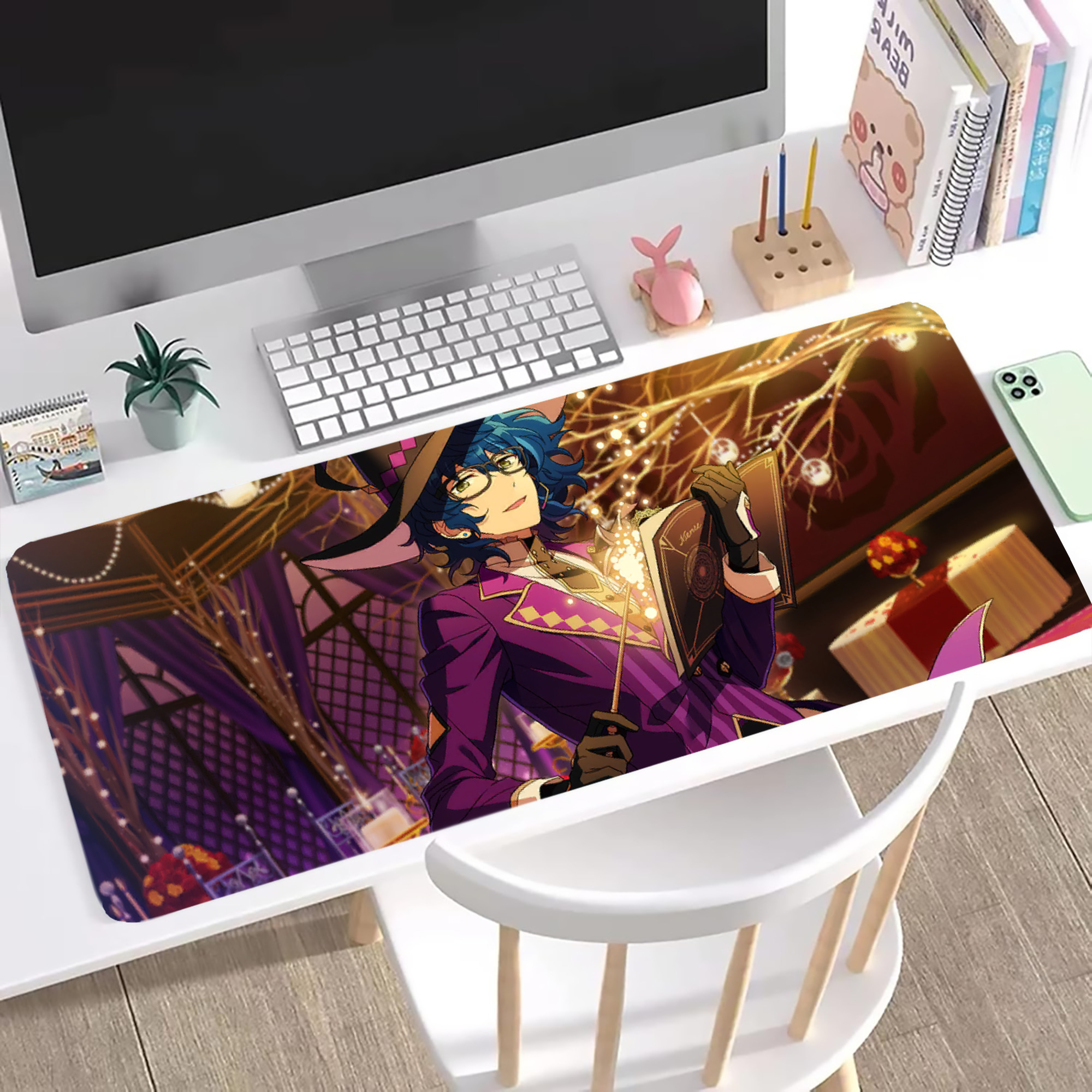 （画像用） あんさんぶるスターズ! Ensemble Stars ステッチ加工 大判デスクマット／滑り止めマウスパッド