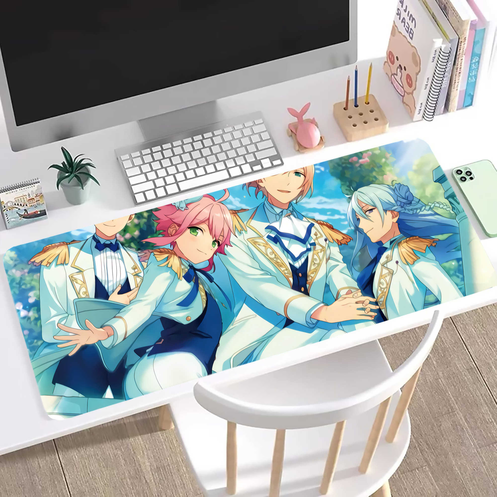 （画像用） あんさんぶるスターズ! Ensemble Stars ステッチ加工 大判デスクマット／滑り止めマウスパッド