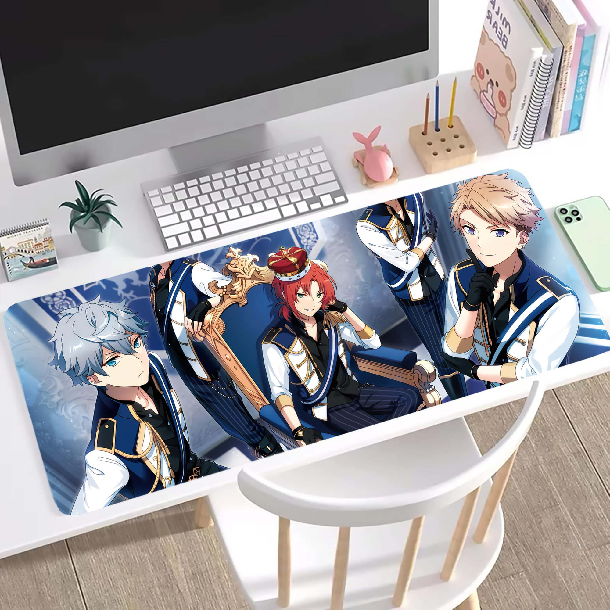 （画像用） あんさんぶるスターズ! Ensemble Stars ステッチ加工 大判デスクマット／滑り止めマウスパッド
