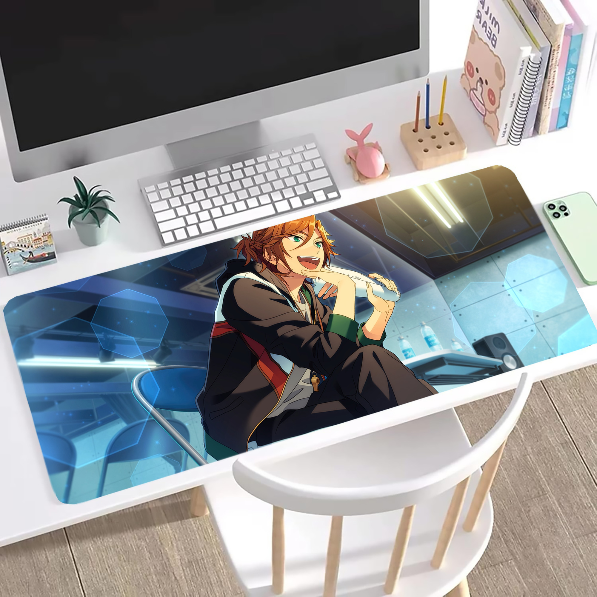 （画像用） あんさんぶるスターズ! Ensemble Stars ステッチ加工 大判デスクマット／滑り止めマウスパッド