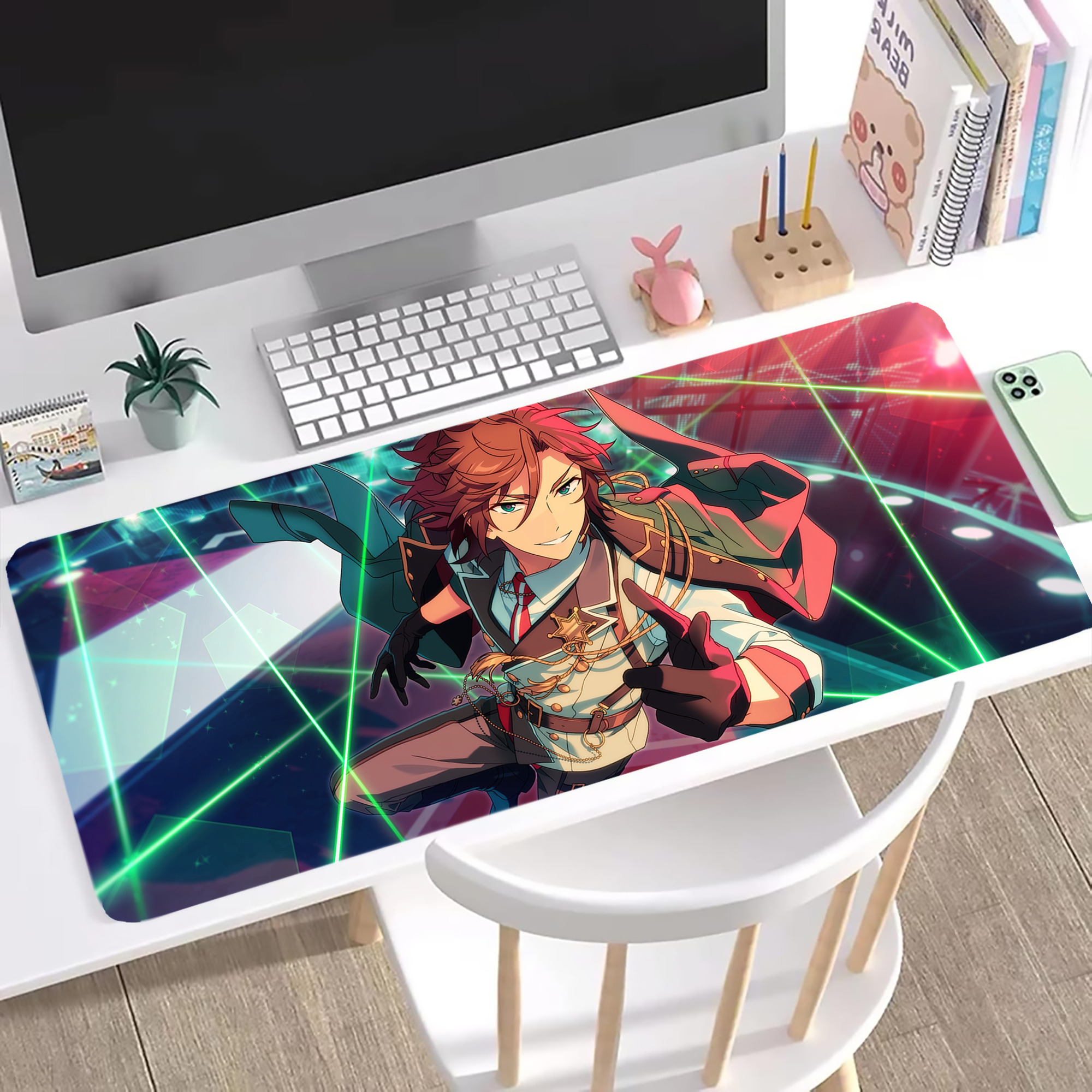 （画像用） あんさんぶるスターズ! Ensemble Stars ステッチ加工 大判デスクマット／滑り止めマウスパッド