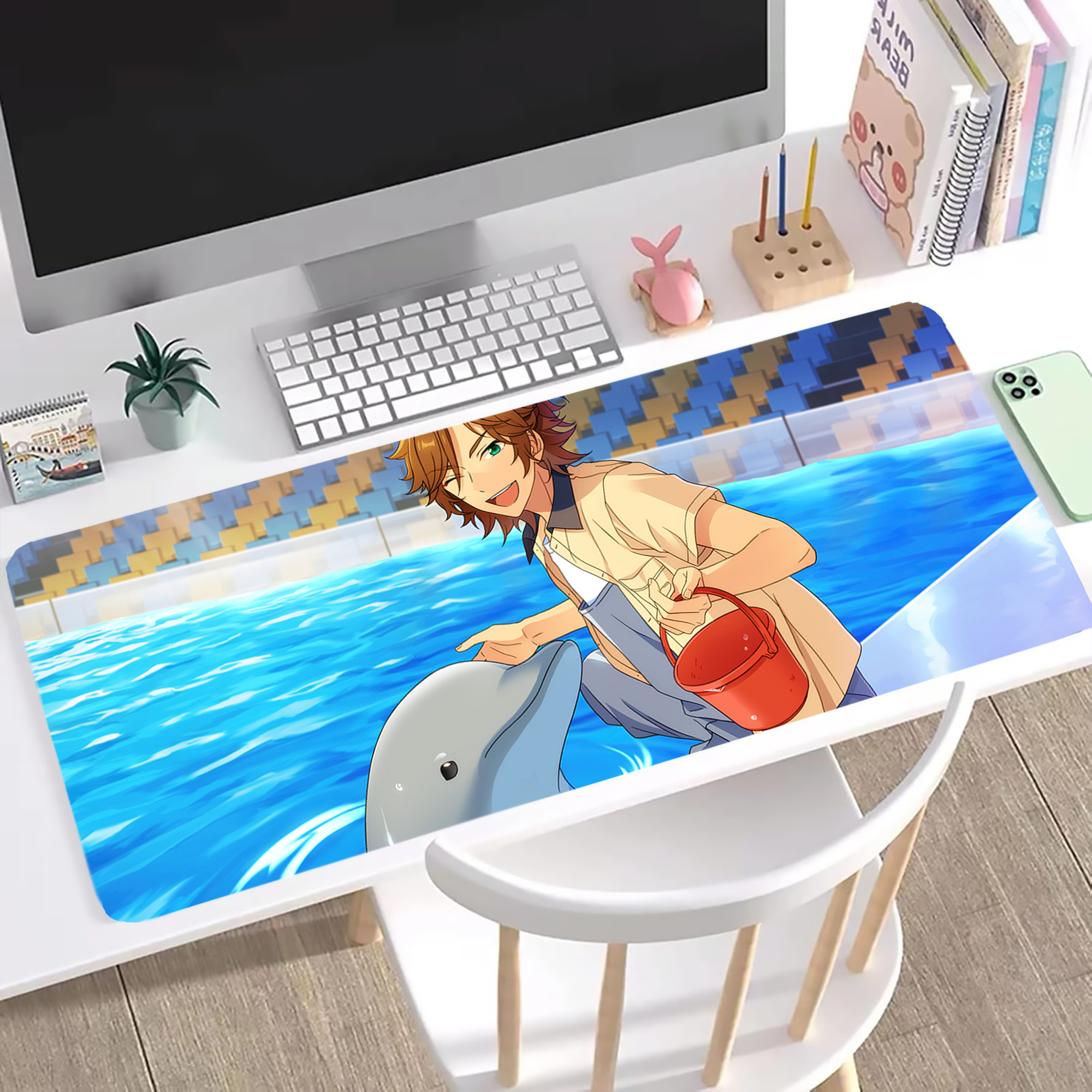 （画像用） あんさんぶるスターズ! Ensemble Stars ステッチ加工 大判デスクマット／滑り止めマウスパッド