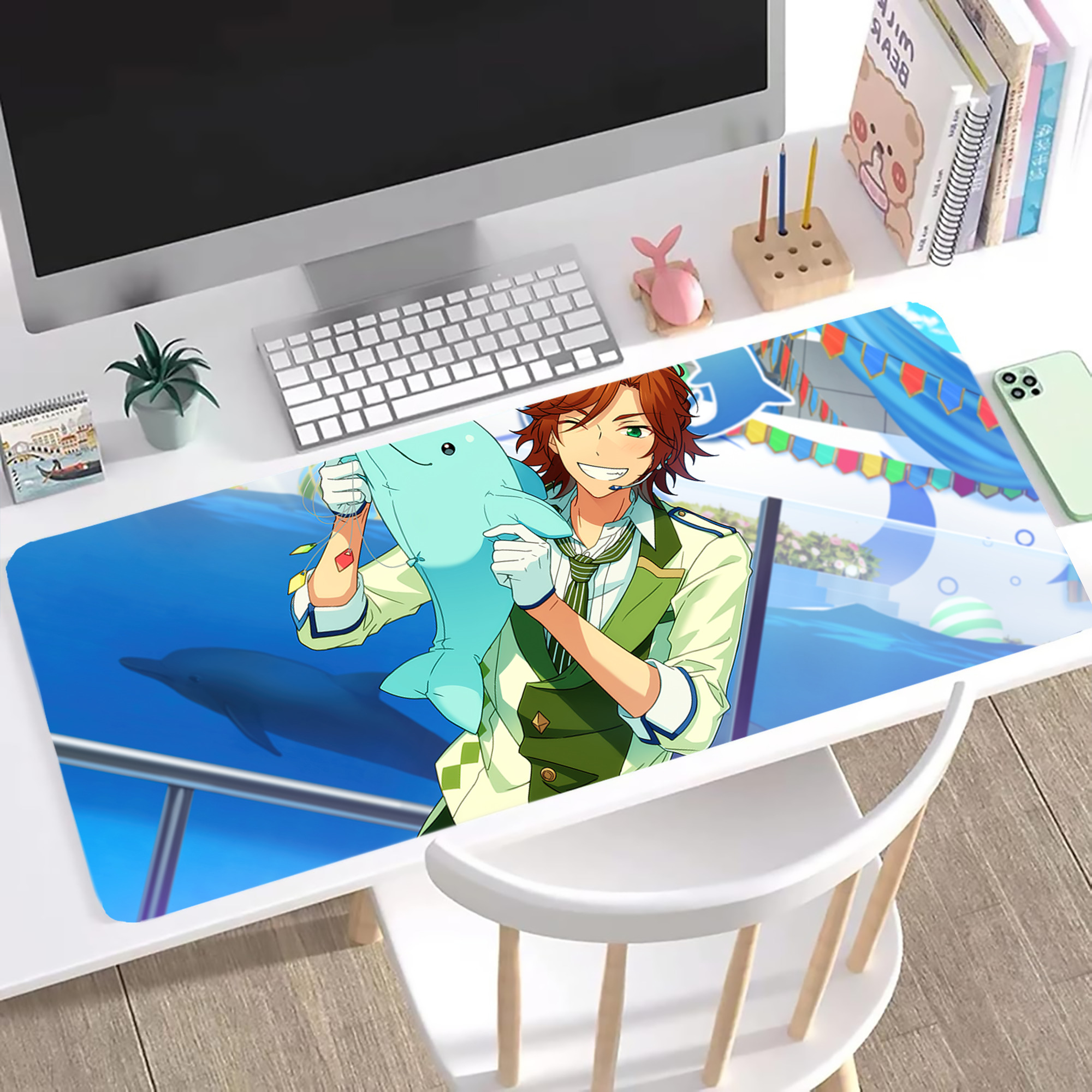 （画像用） あんさんぶるスターズ! Ensemble Stars ステッチ加工 大判デスクマット／滑り止めマウスパッド