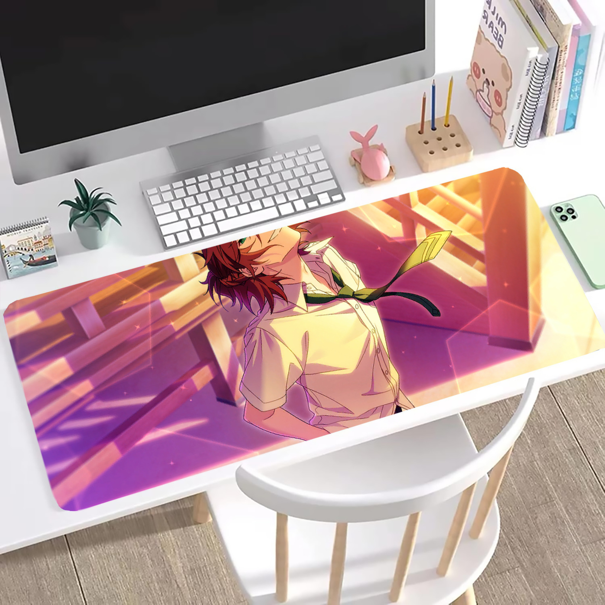 （画像用） あんさんぶるスターズ! Ensemble Stars ステッチ加工 大判デスクマット／滑り止めマウスパッド