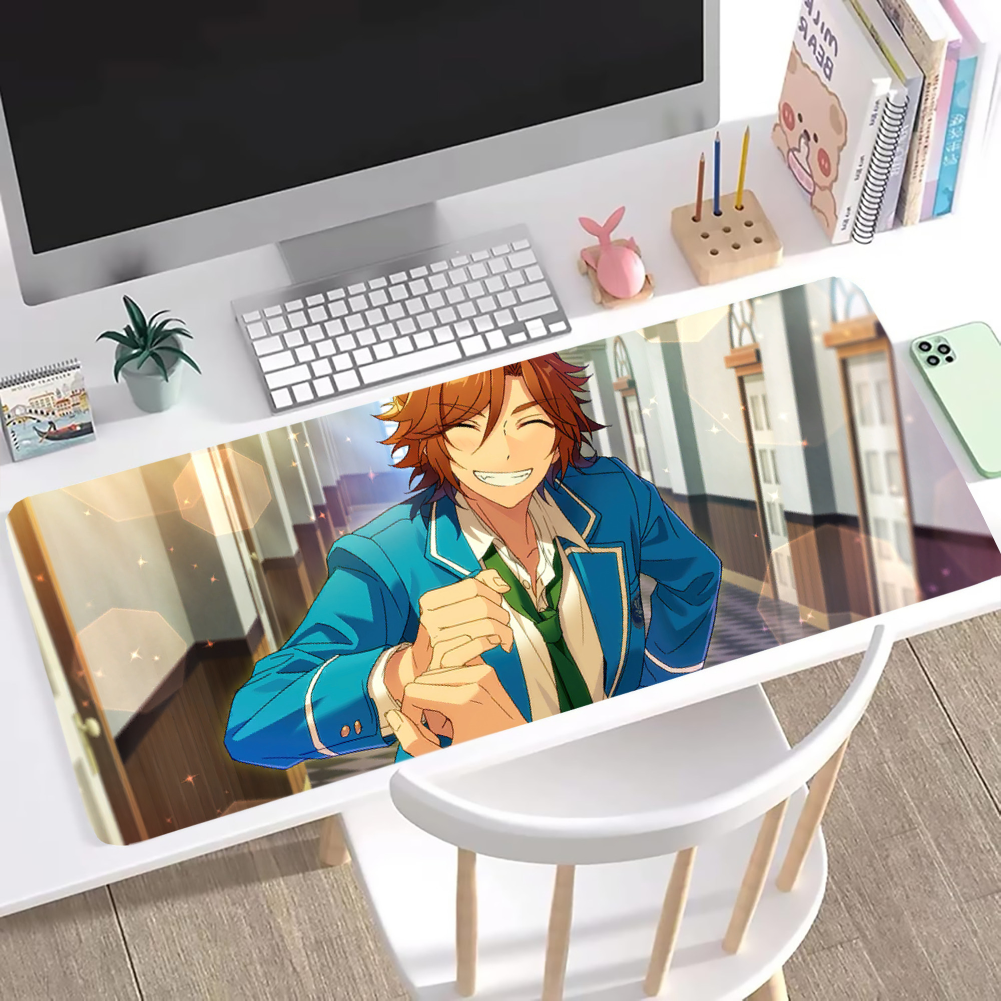 （画像用） あんさんぶるスターズ! Ensemble Stars ステッチ加工 大判デスクマット／滑り止めマウスパッド